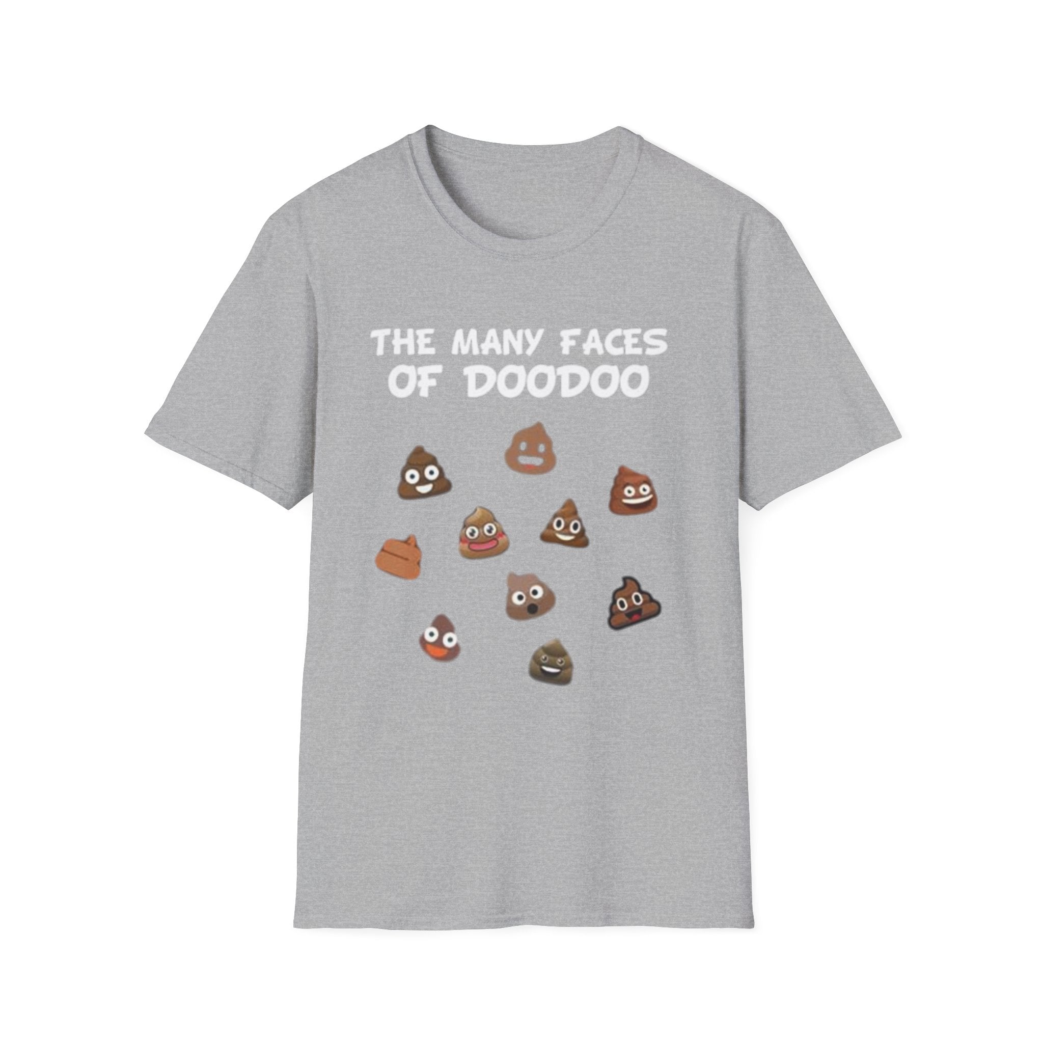 Funny Poop Emoji T-Shirt – "The Many Faces of Doodoo" Graphic Tee