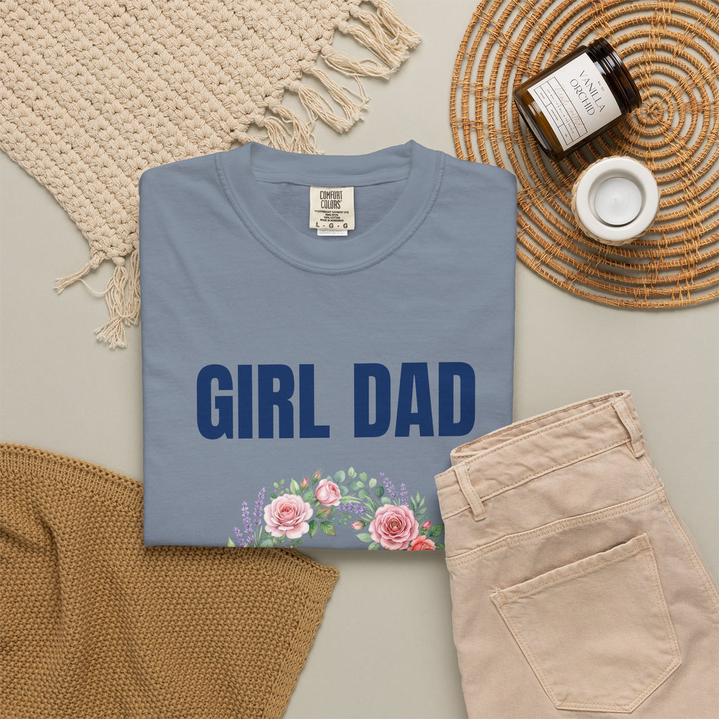 Girl Dad Floral Wreath T-Shirt — Proud Girl Dad Father's Day Gift Tee
