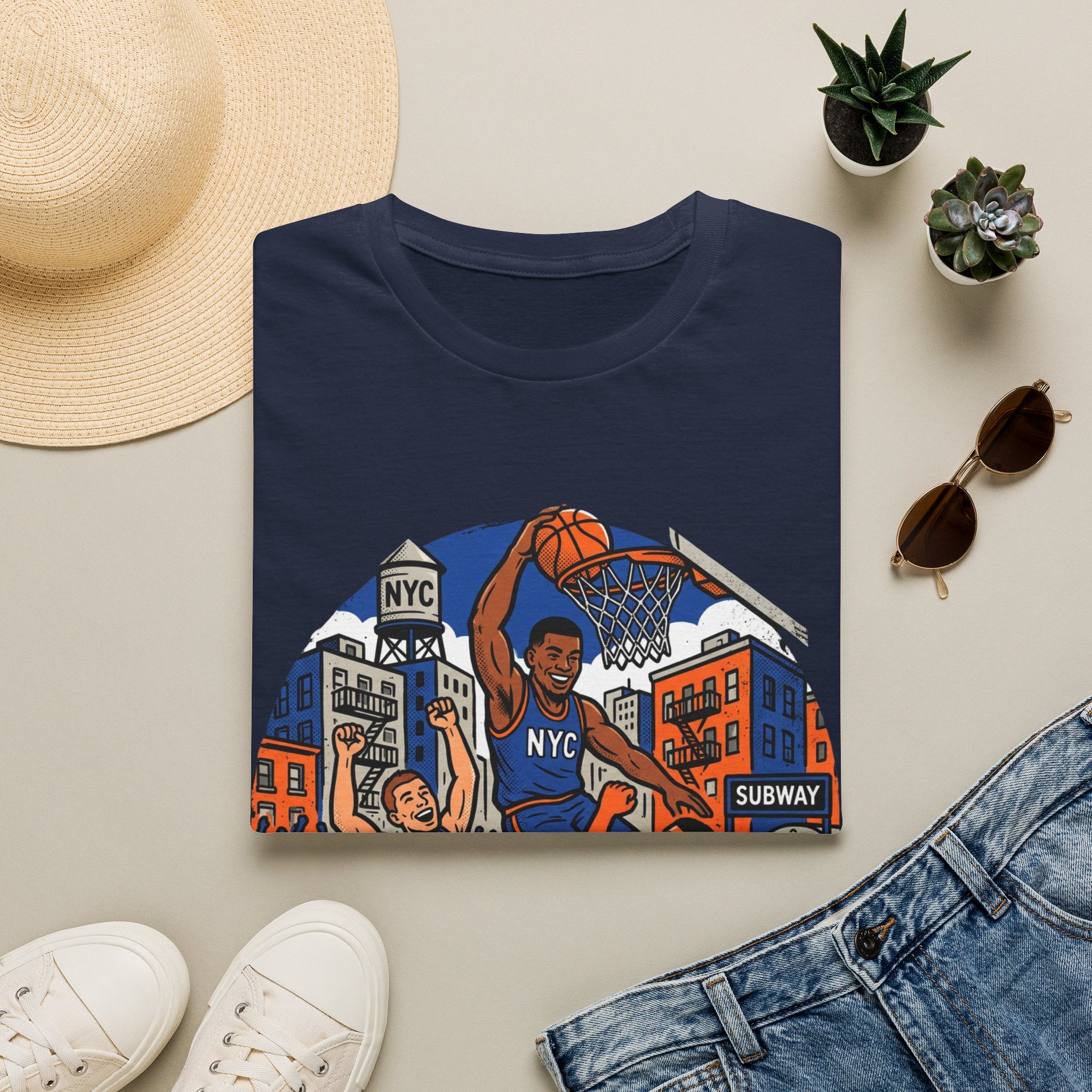 New York Hoops Run Cartoon Tee