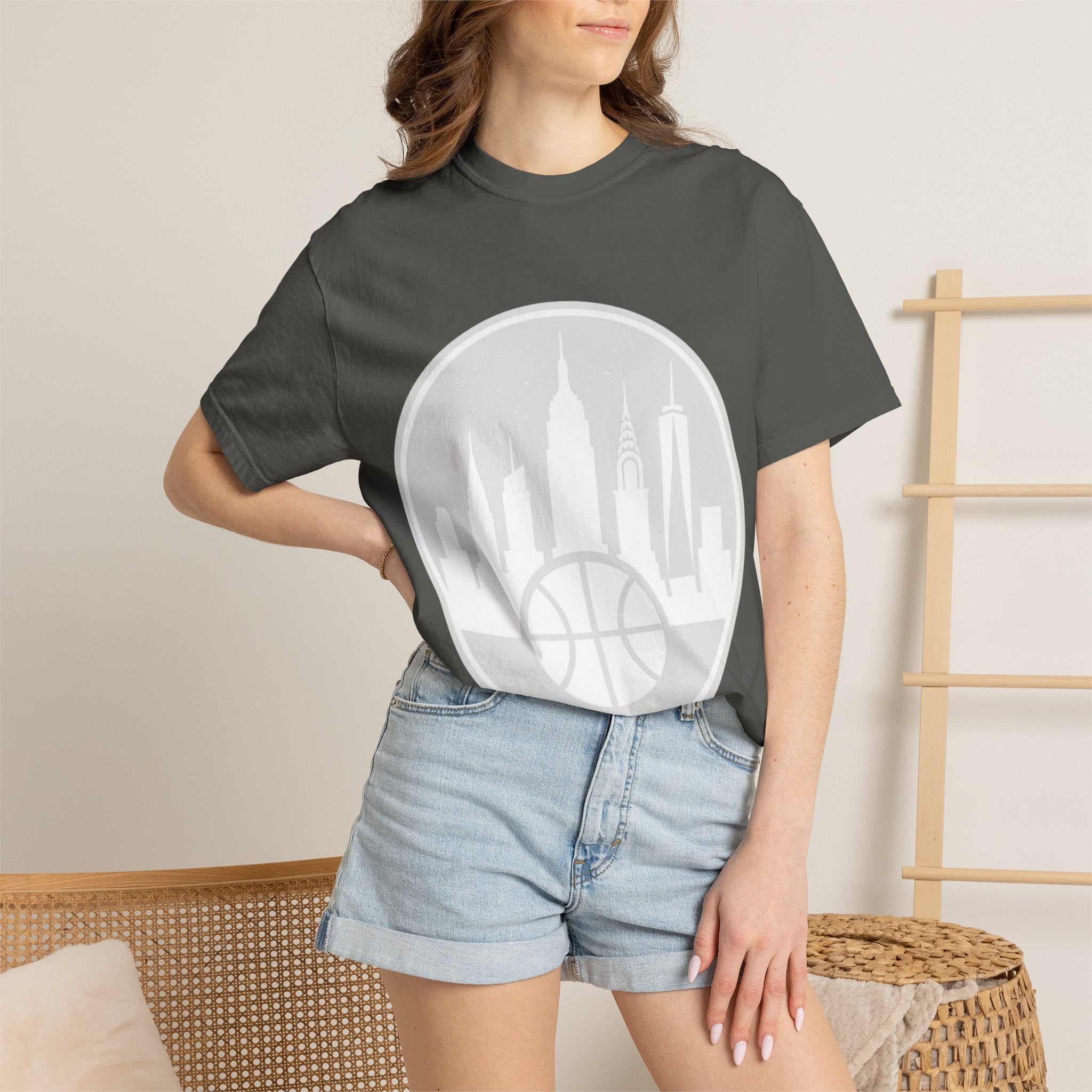 City Skyline Basketball T-Shirt — Urban Basketball Graphic Tee