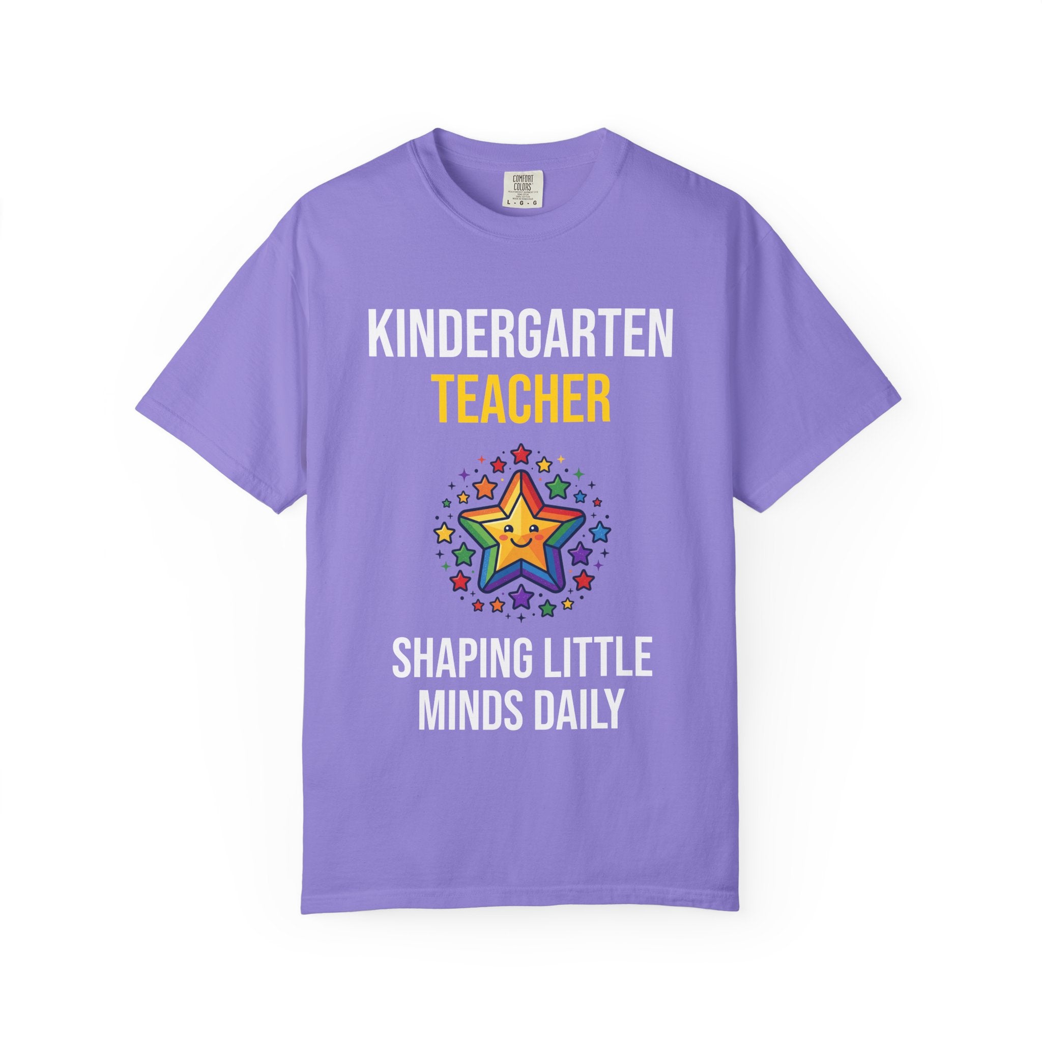Kindergarten Teacher T-Shirt - "Shaping Little Minds Daily" Cute Star Design