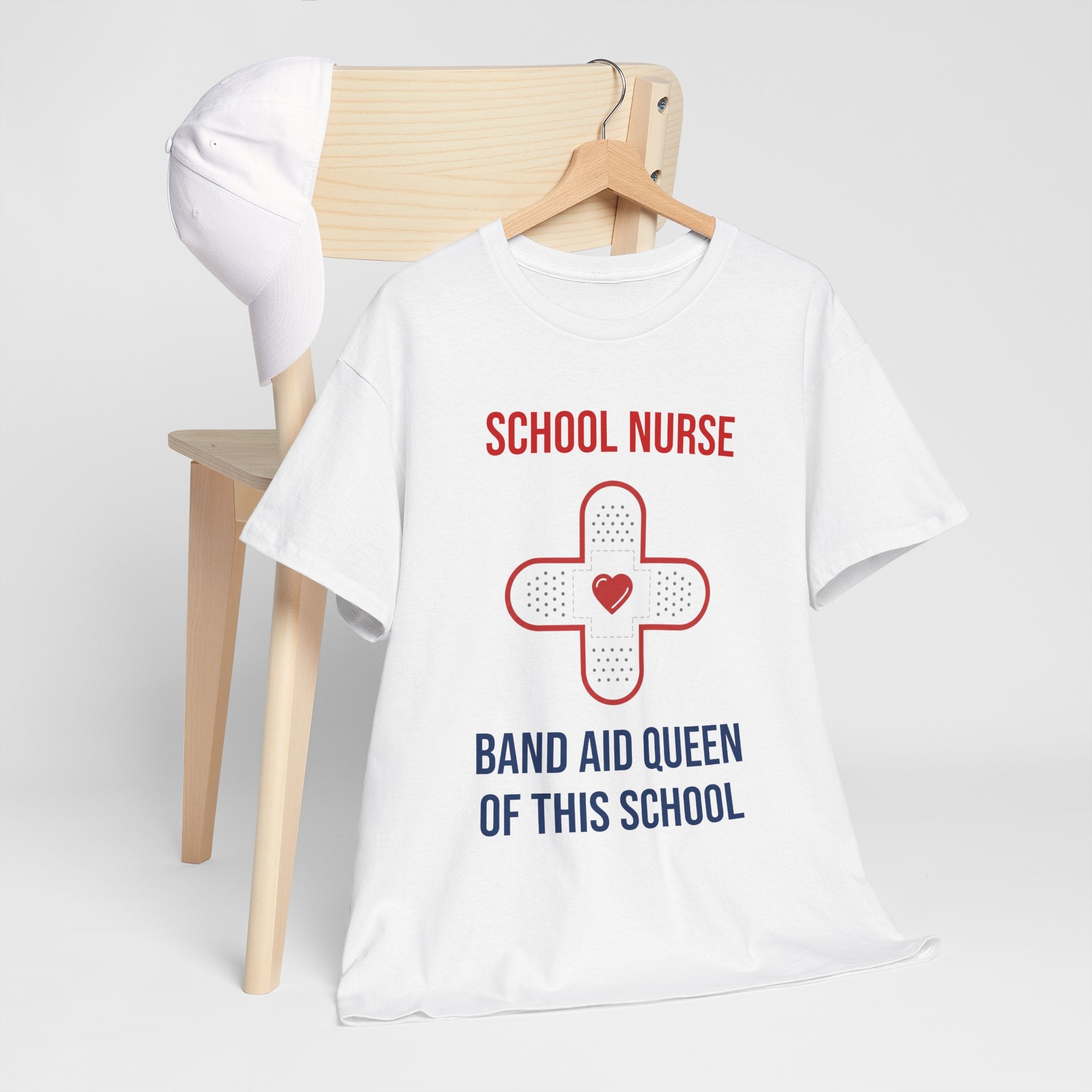School Nurse T-Shirt – “Band Aid Queen of This School” Cotton Tee