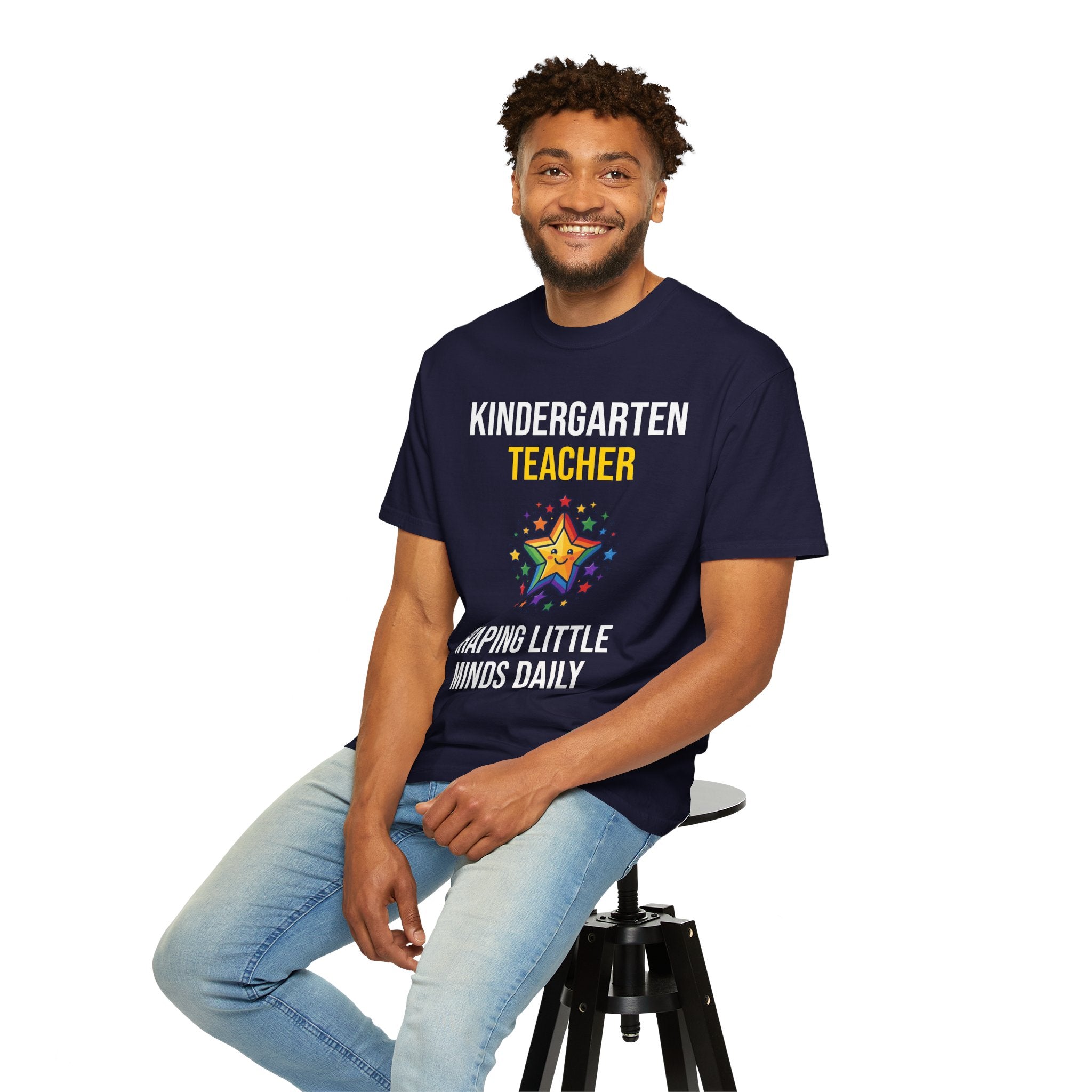 Kindergarten Teacher T-Shirt - "Shaping Little Minds Daily" Cute Star Design
