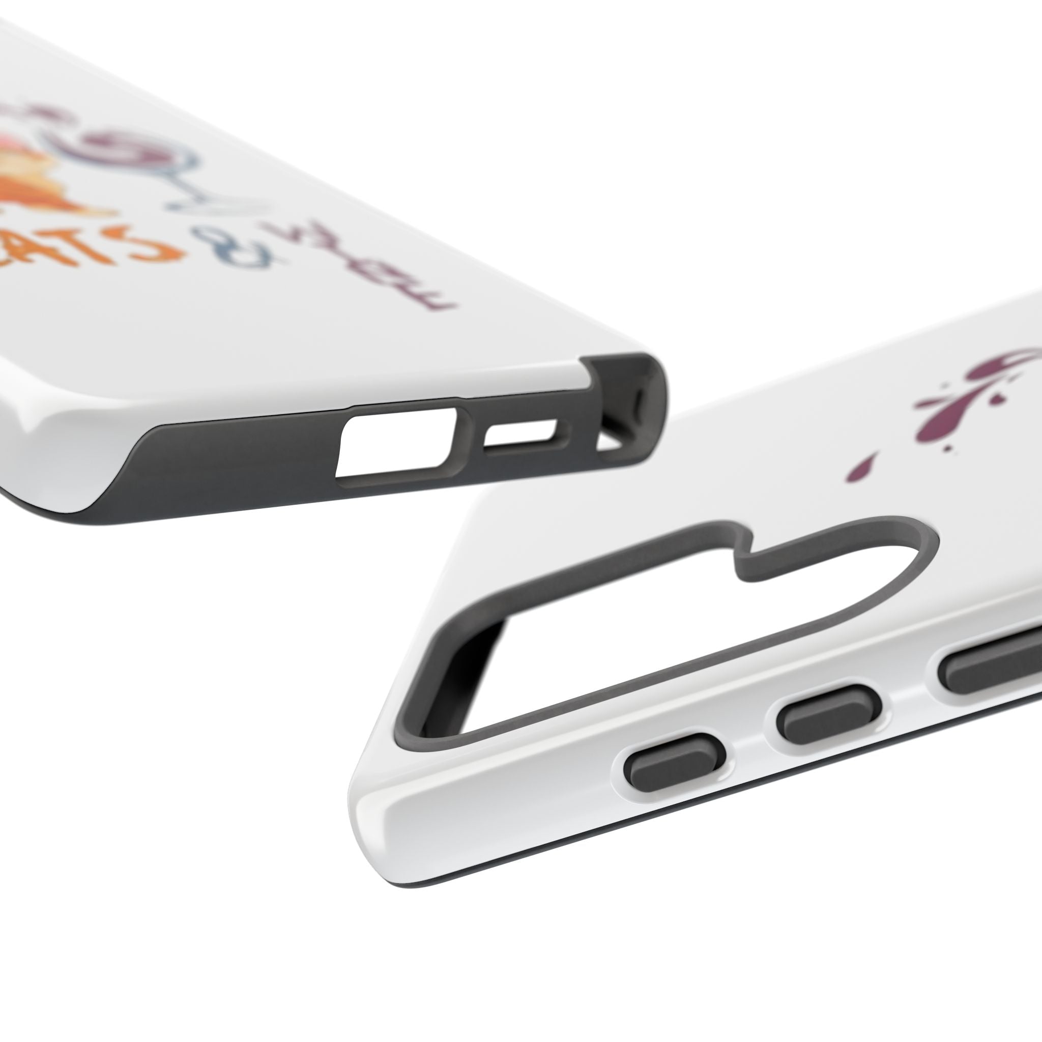 Cats & Wine Phone Case — Cute Orange Cat with Wine Glass Protective Case