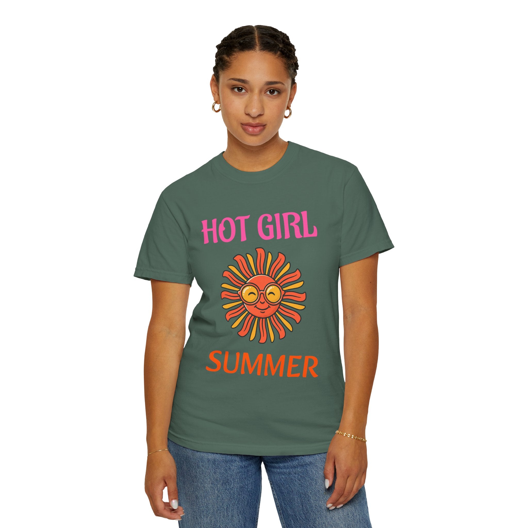 Hot Girl Summer T-Shirt — Retro Smiling Sun Graphic Tee