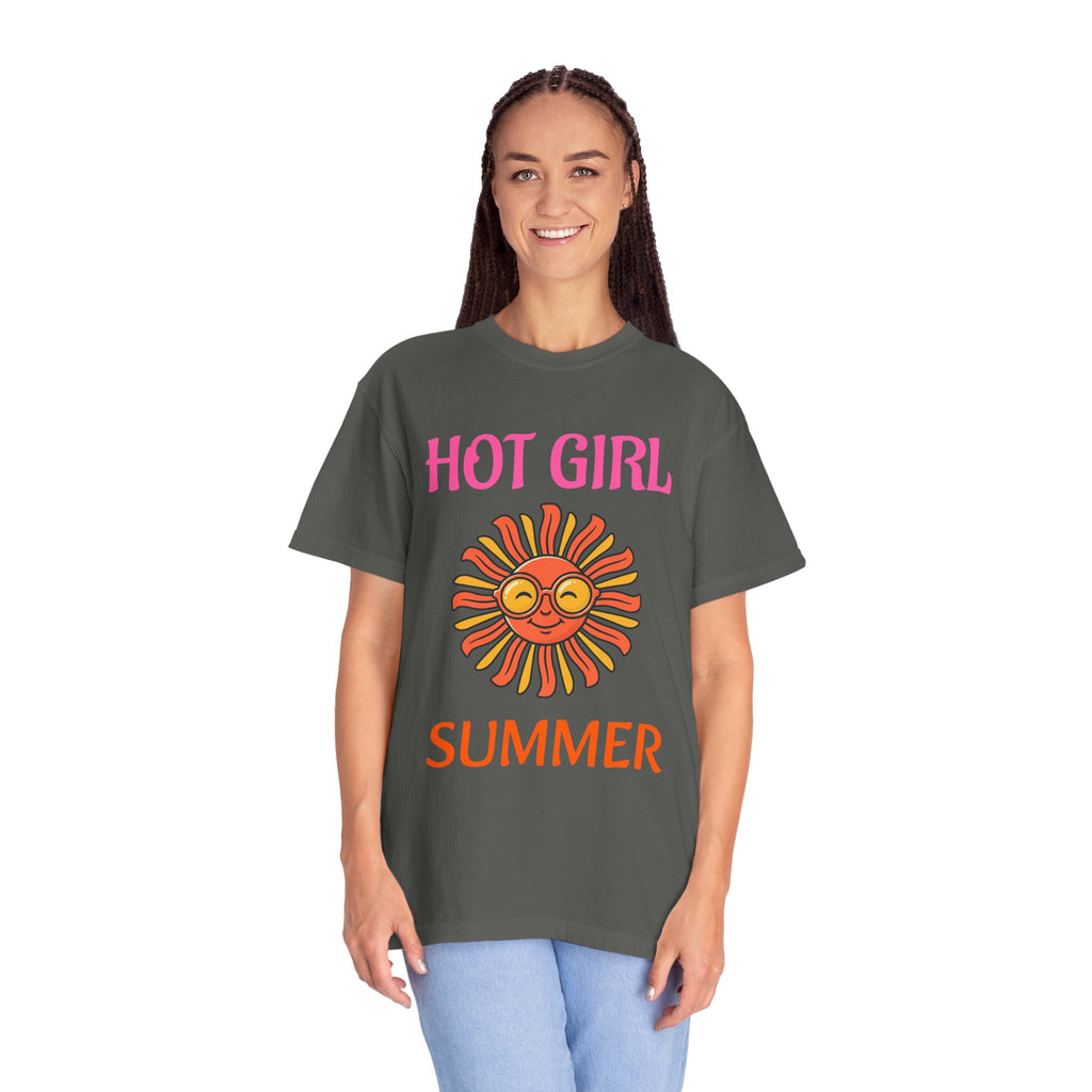Hot Girl Summer T-Shirt — Retro Smiling Sun Graphic Tee