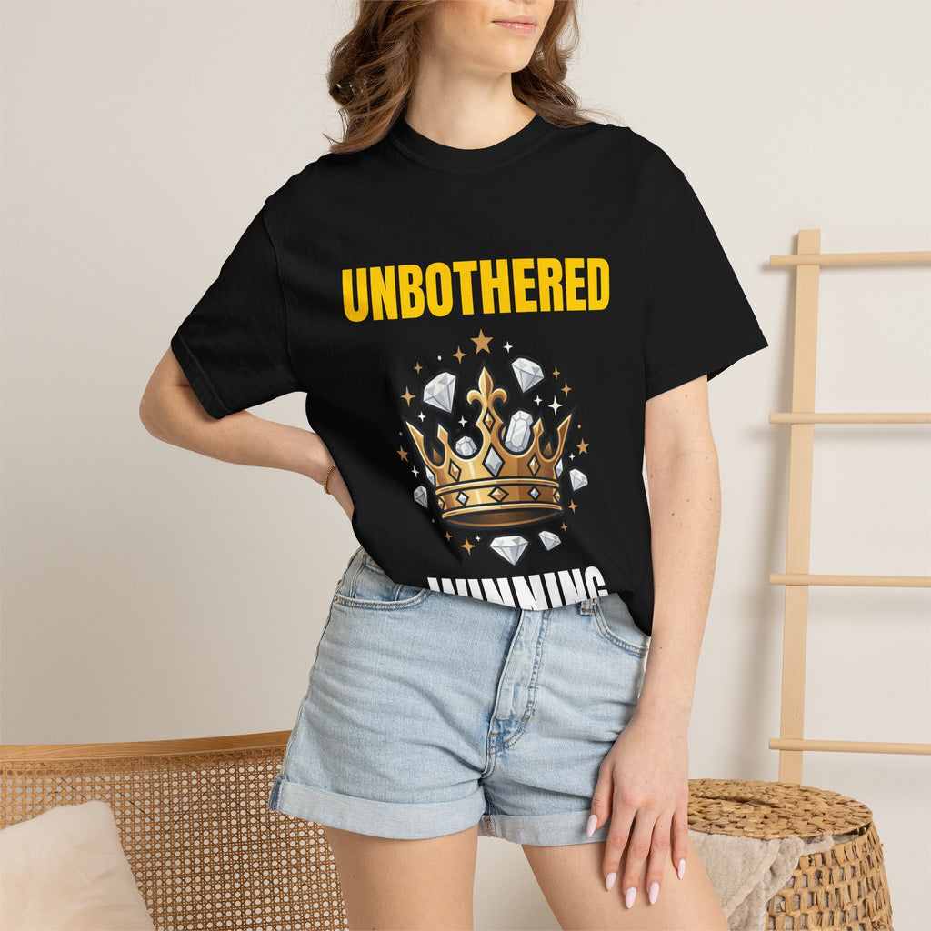 Unbothered Winning T-Shirt — Crown Graphic Motivational Tee