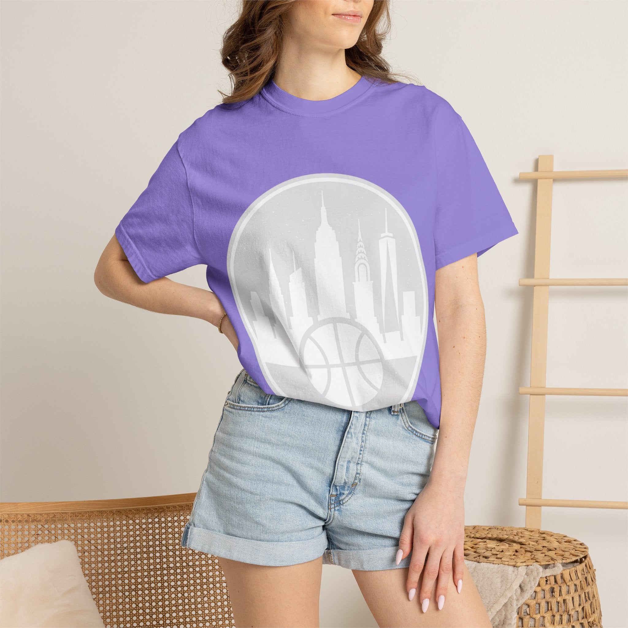 City Skyline Basketball T-Shirt — Urban Basketball Graphic Tee