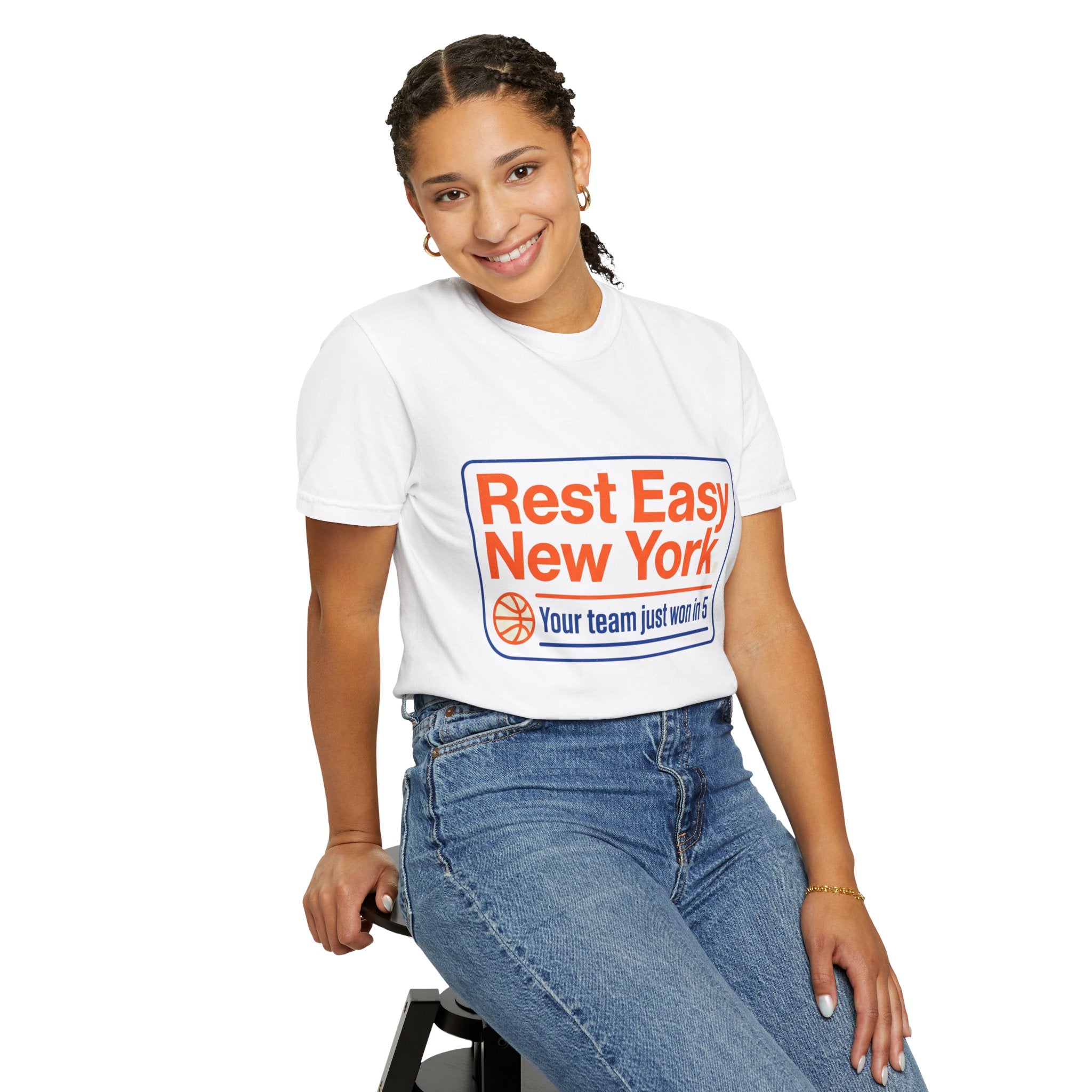 T-Shirt — "Rest Easy New York" Basketball Fan Tee