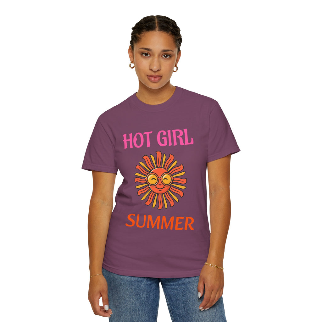Hot Girl Summer T-Shirt — Retro Smiling Sun Graphic Tee