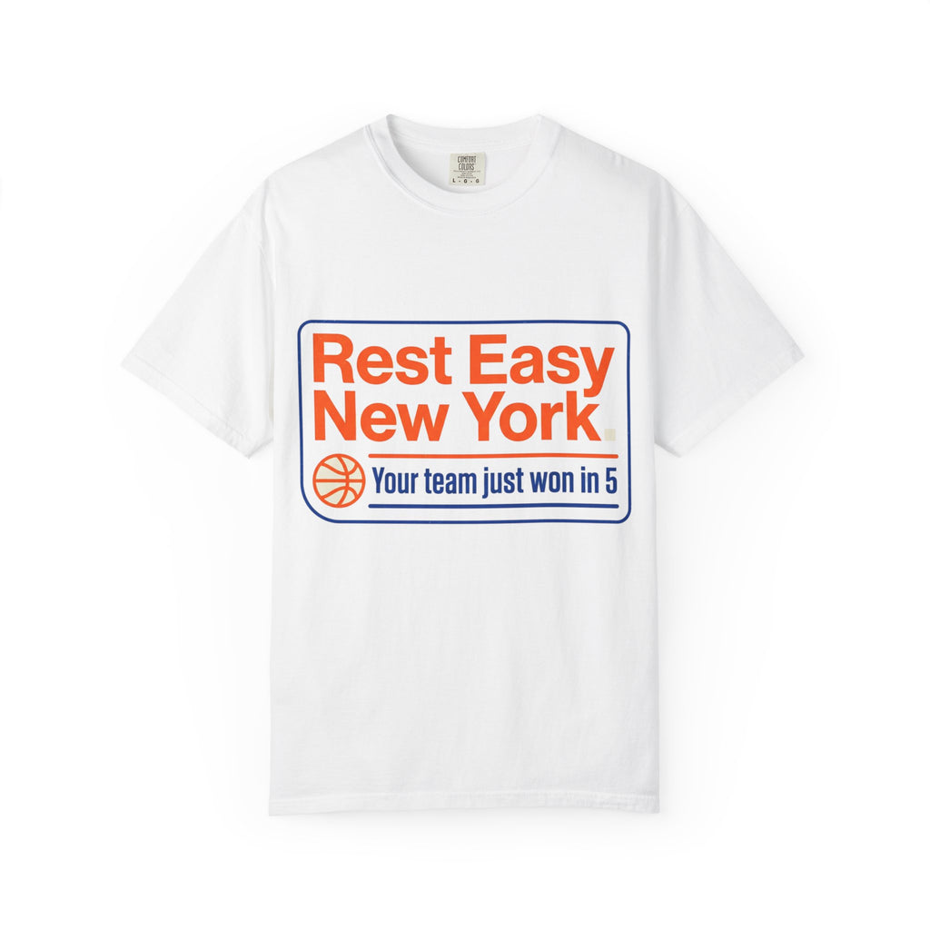 T-Shirt — "Rest Easy New York" Basketball Fan Tee