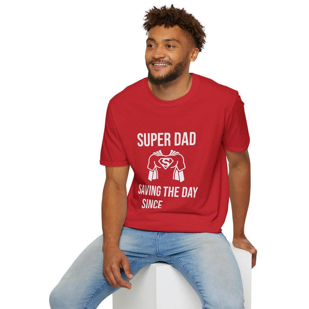 Super Dad T-Shirt — 'Super Dad' Saving the Day Graphic Tee for Fathers, Father’s Day Gift