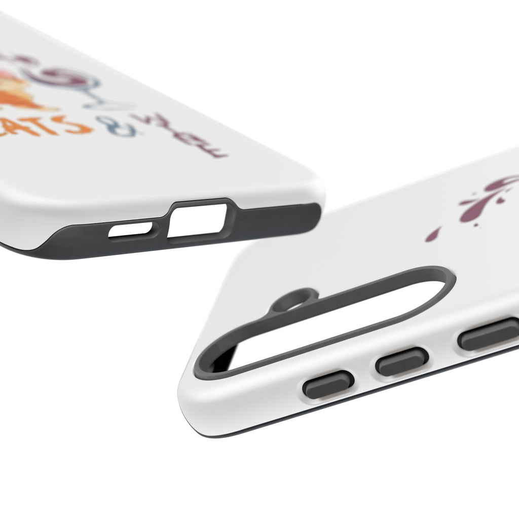 Cats & Wine Phone Case — Cute Orange Cat with Wine Glass Protective Case
