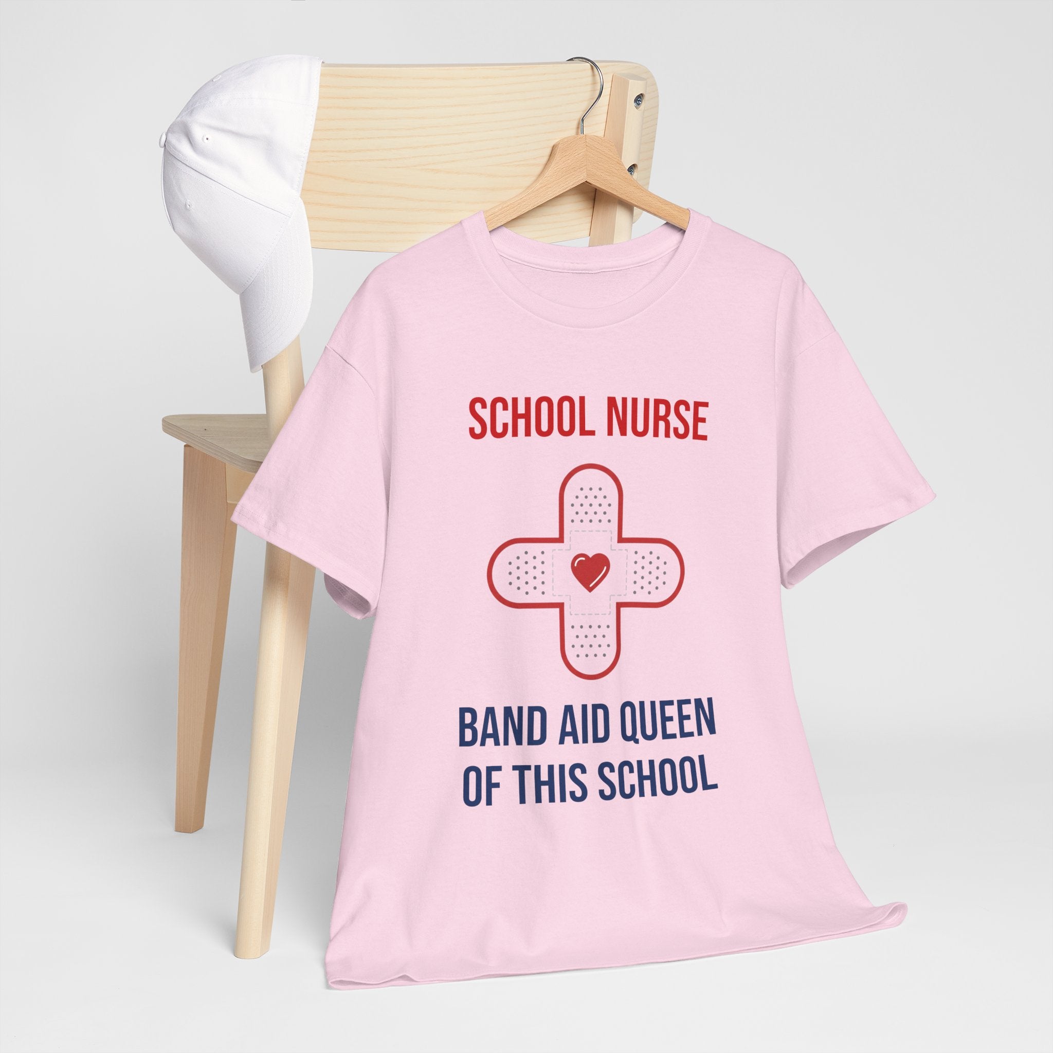 School Nurse T-Shirt – “Band Aid Queen of This School” Cotton Tee