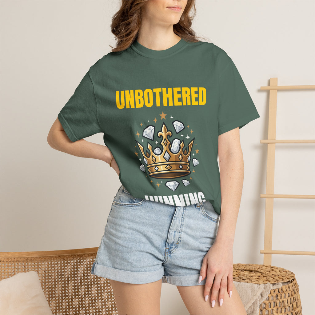 Unbothered Winning T-Shirt — Crown Graphic Motivational Tee
