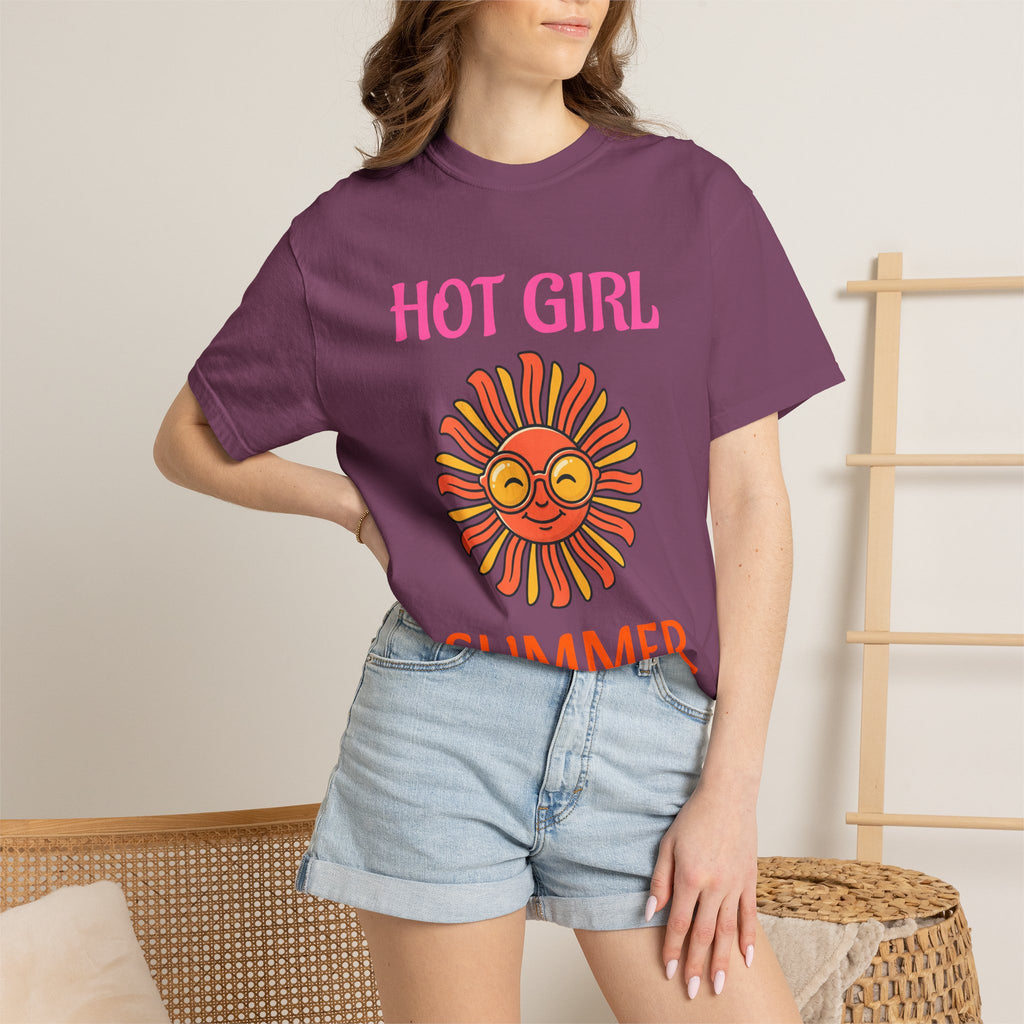 Hot Girl Summer T-Shirt — Retro Smiling Sun Graphic Tee