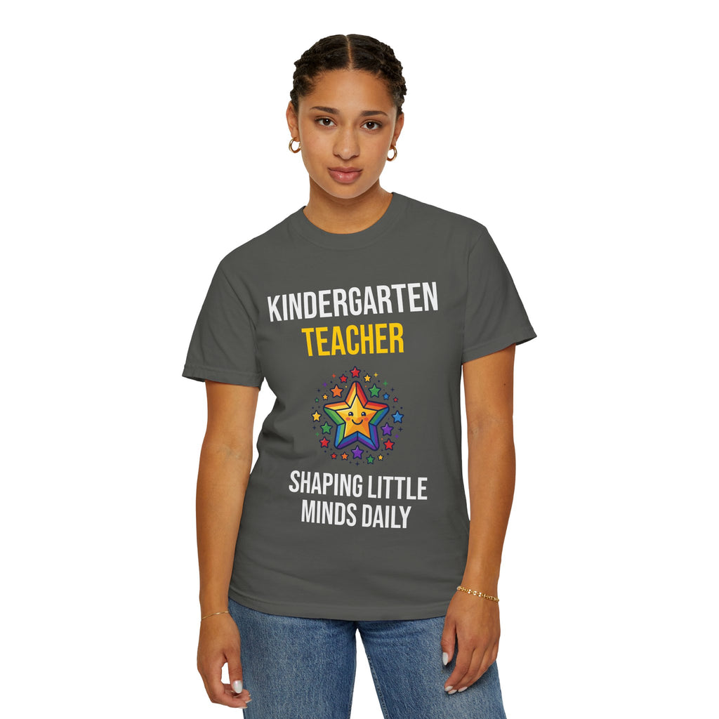 Kindergarten Teacher T-Shirt - "Shaping Little Minds Daily" Cute Star Design