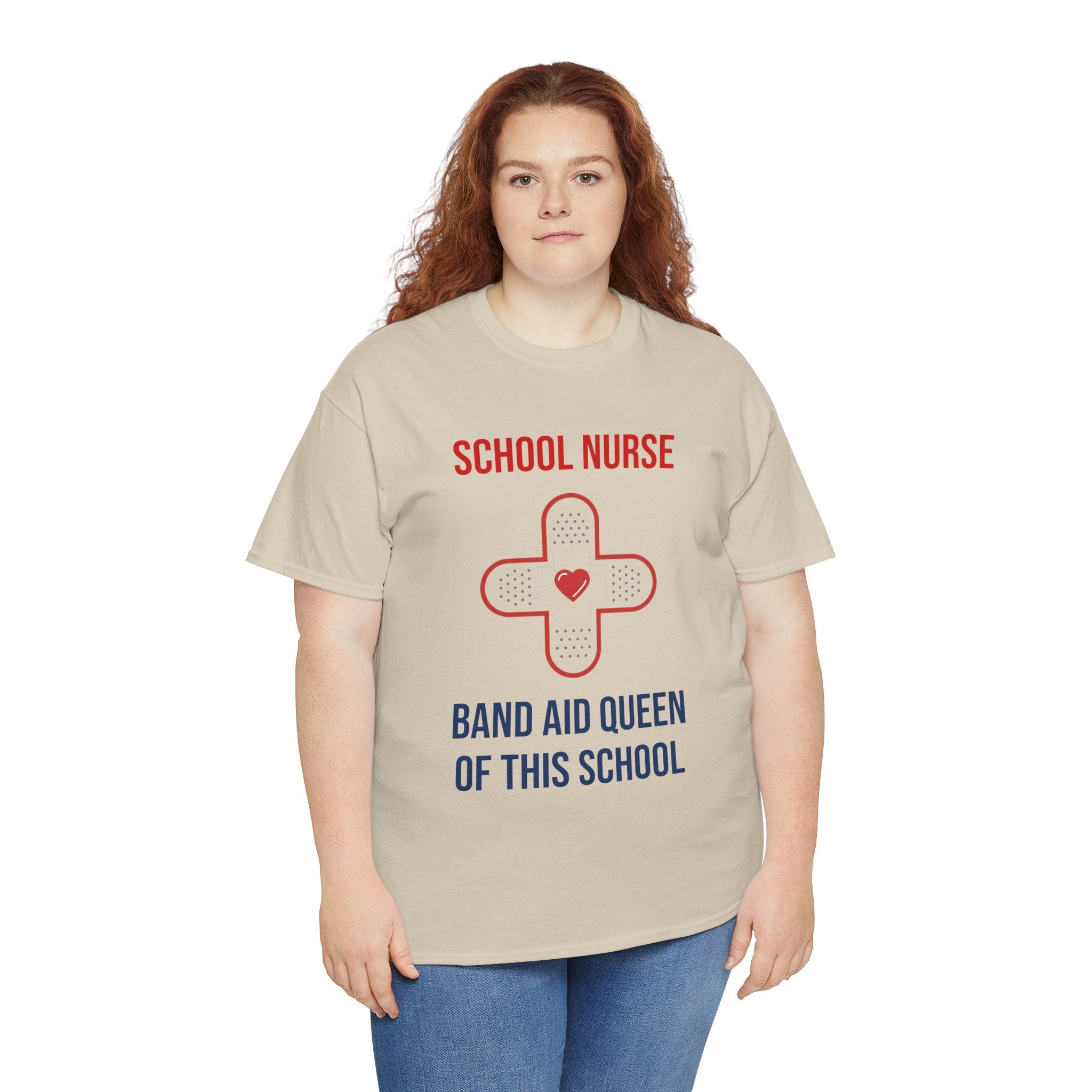 School Nurse T-Shirt – “Band Aid Queen of This School” Cotton Tee
