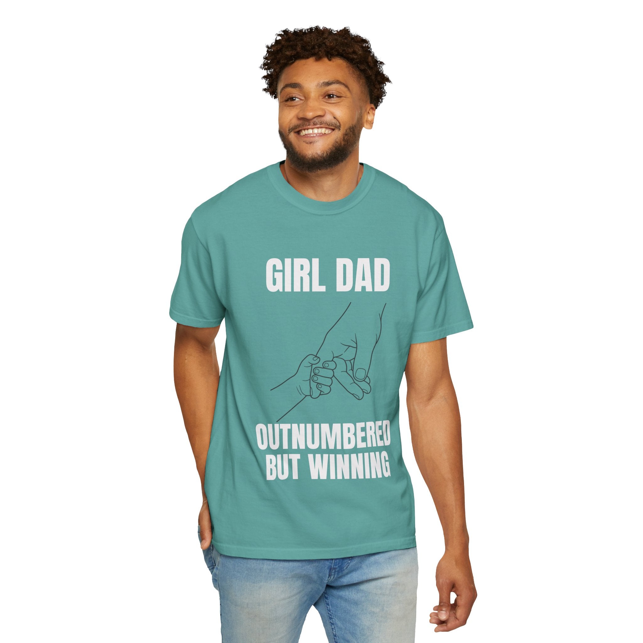 Girl Dad Outnumbered But Winning T-Shirt — Funny Father's Day Gift Tee