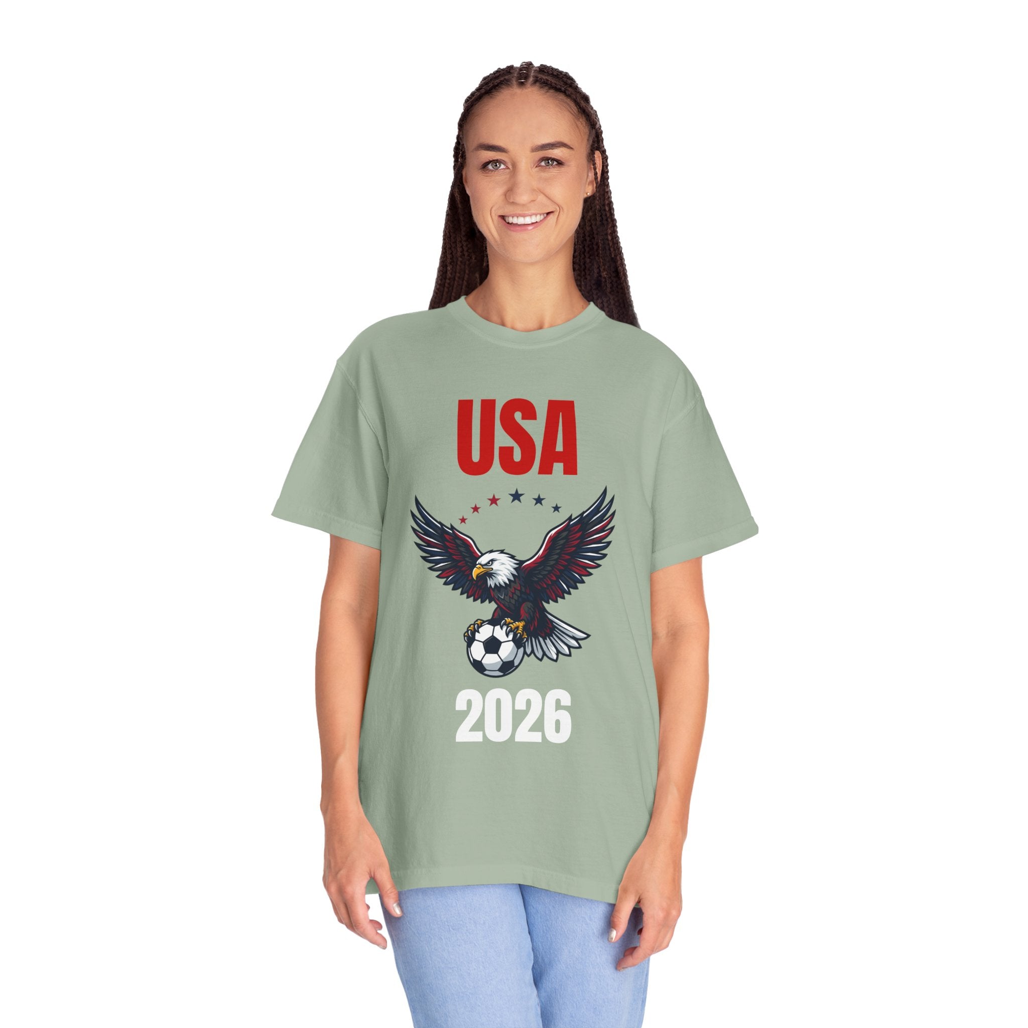 USA 2026 Eagle Soccer T-Shirt — Patriotic Men’s Women’s Team Fan Tee