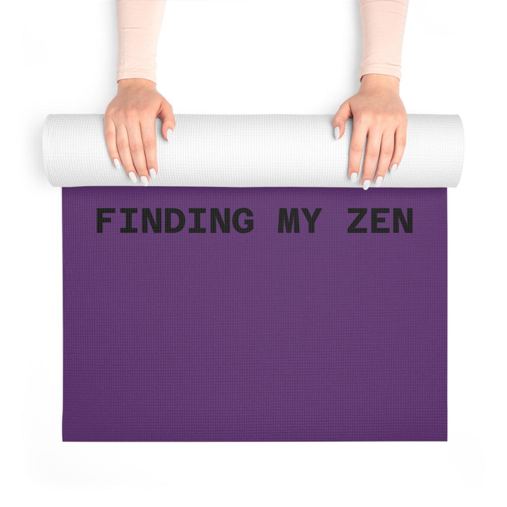 Foam Yoga Mat — "Hi Haters" Purple Yoga Mat, "I'm Busy Finding My Zen" Fitness & Meditation Mat