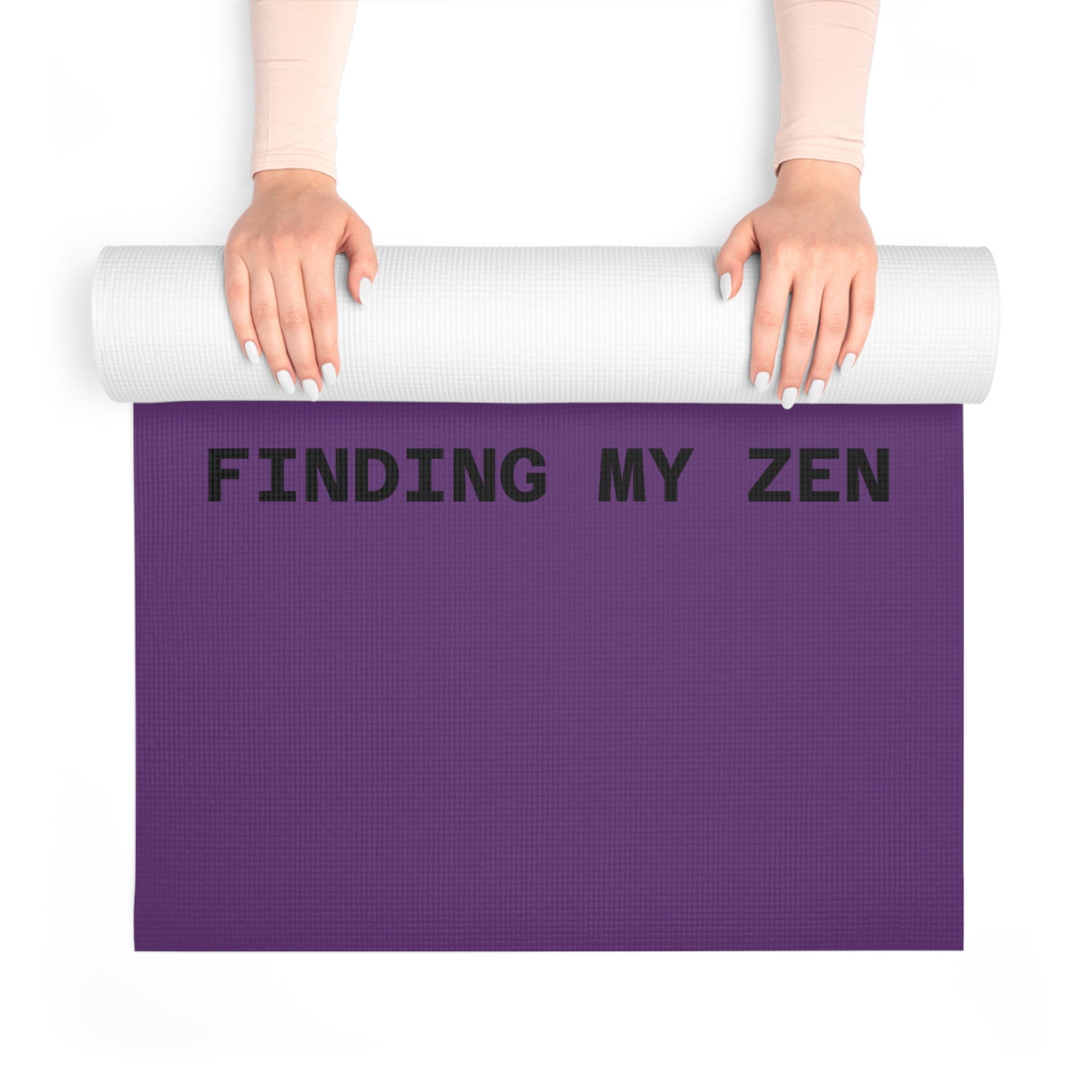 Foam Yoga Mat — "Hi Haters" Purple Yoga Mat, "I'm Busy Finding My Zen" Fitness & Meditation Mat