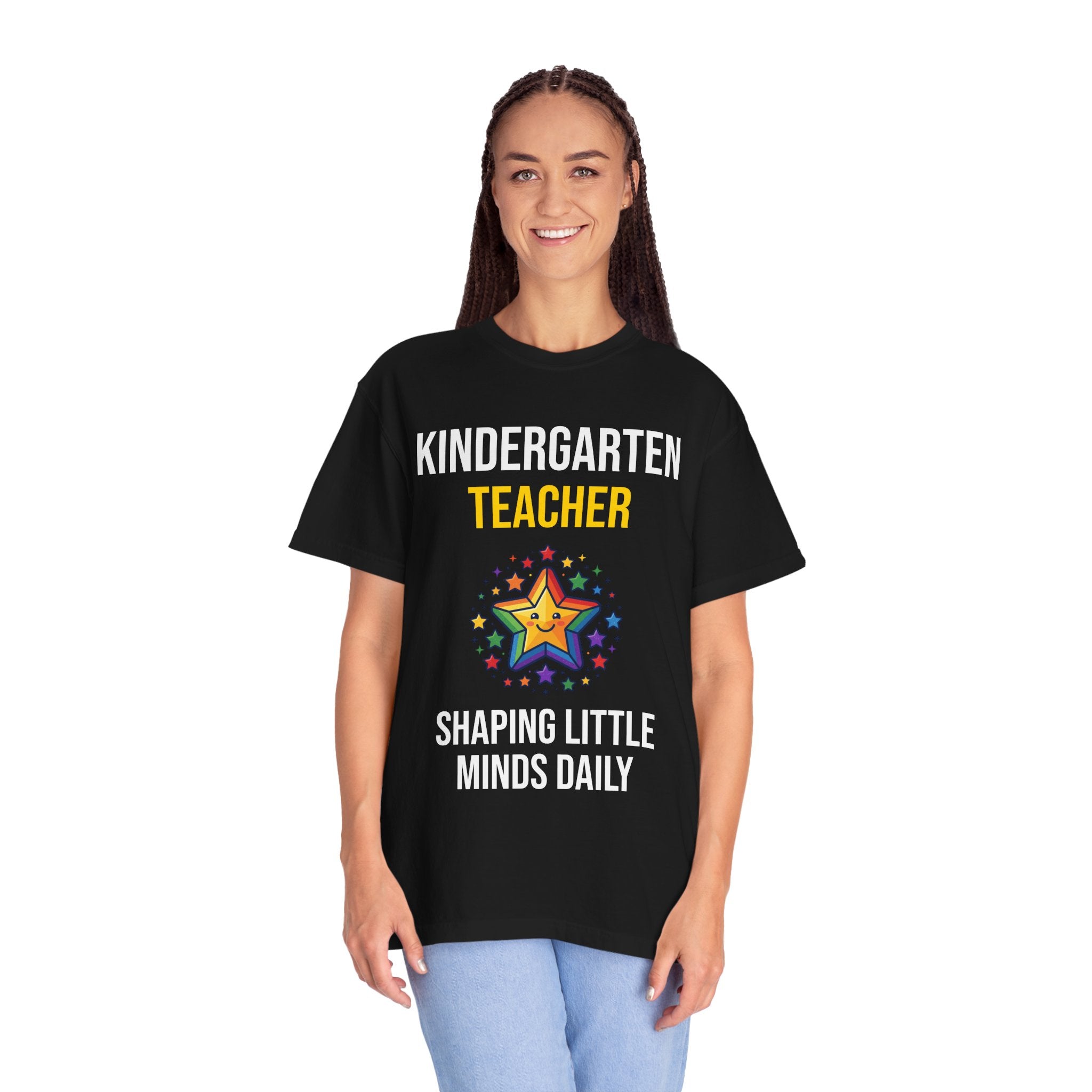 Kindergarten Teacher T-Shirt - "Shaping Little Minds Daily" Cute Star Design