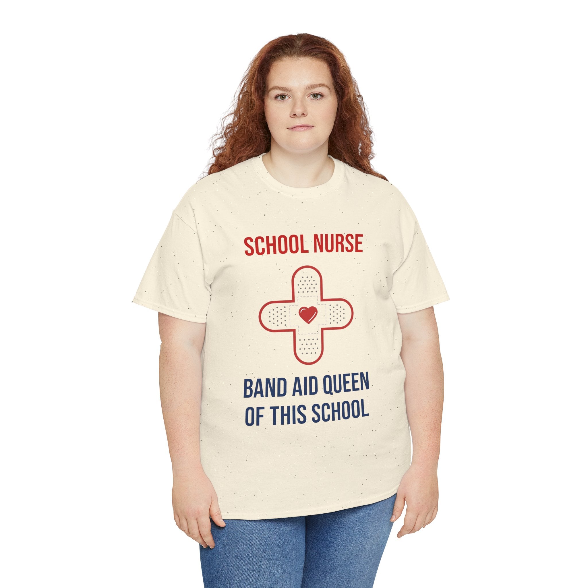 School Nurse T-Shirt – “Band Aid Queen of This School” Cotton Tee
