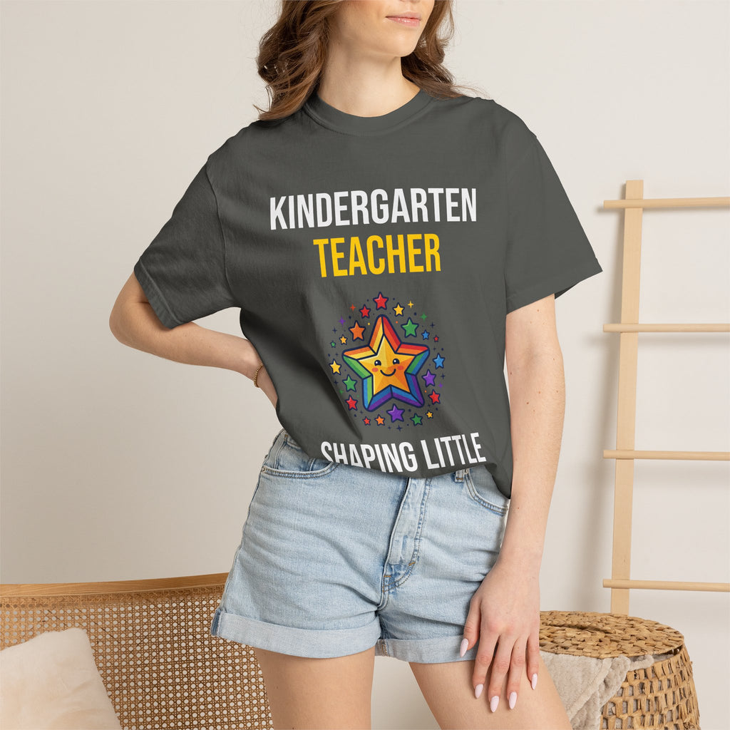 Kindergarten Teacher T-Shirt - "Shaping Little Minds Daily" Cute Star Design