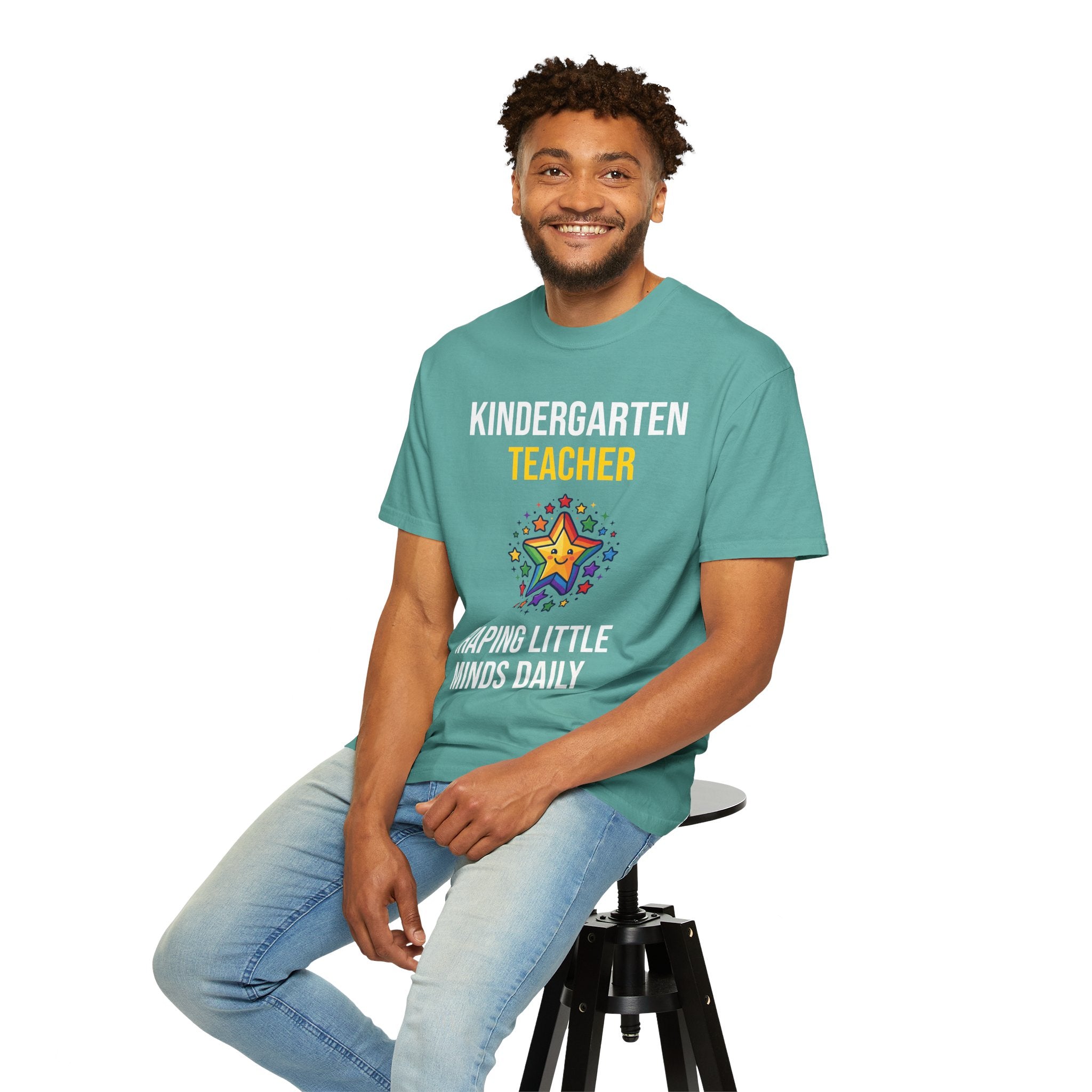 Kindergarten Teacher T-Shirt - "Shaping Little Minds Daily" Cute Star Design