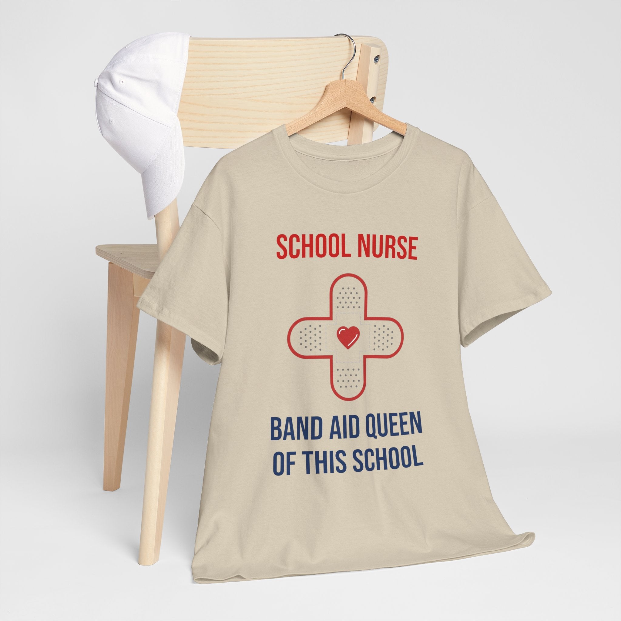 School Nurse T-Shirt – “Band Aid Queen of This School” Cotton Tee