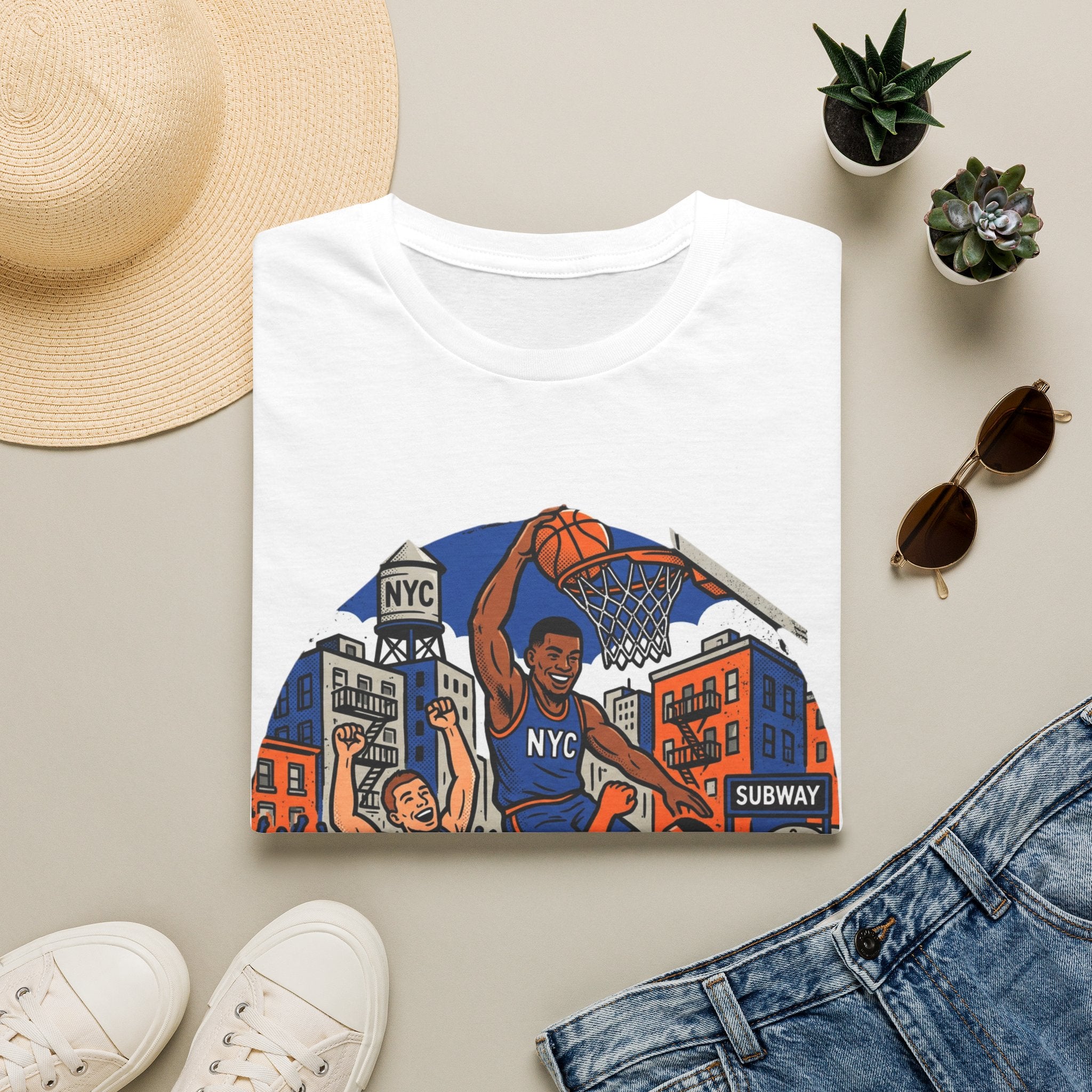 New York Hoops Run Cartoon Tee