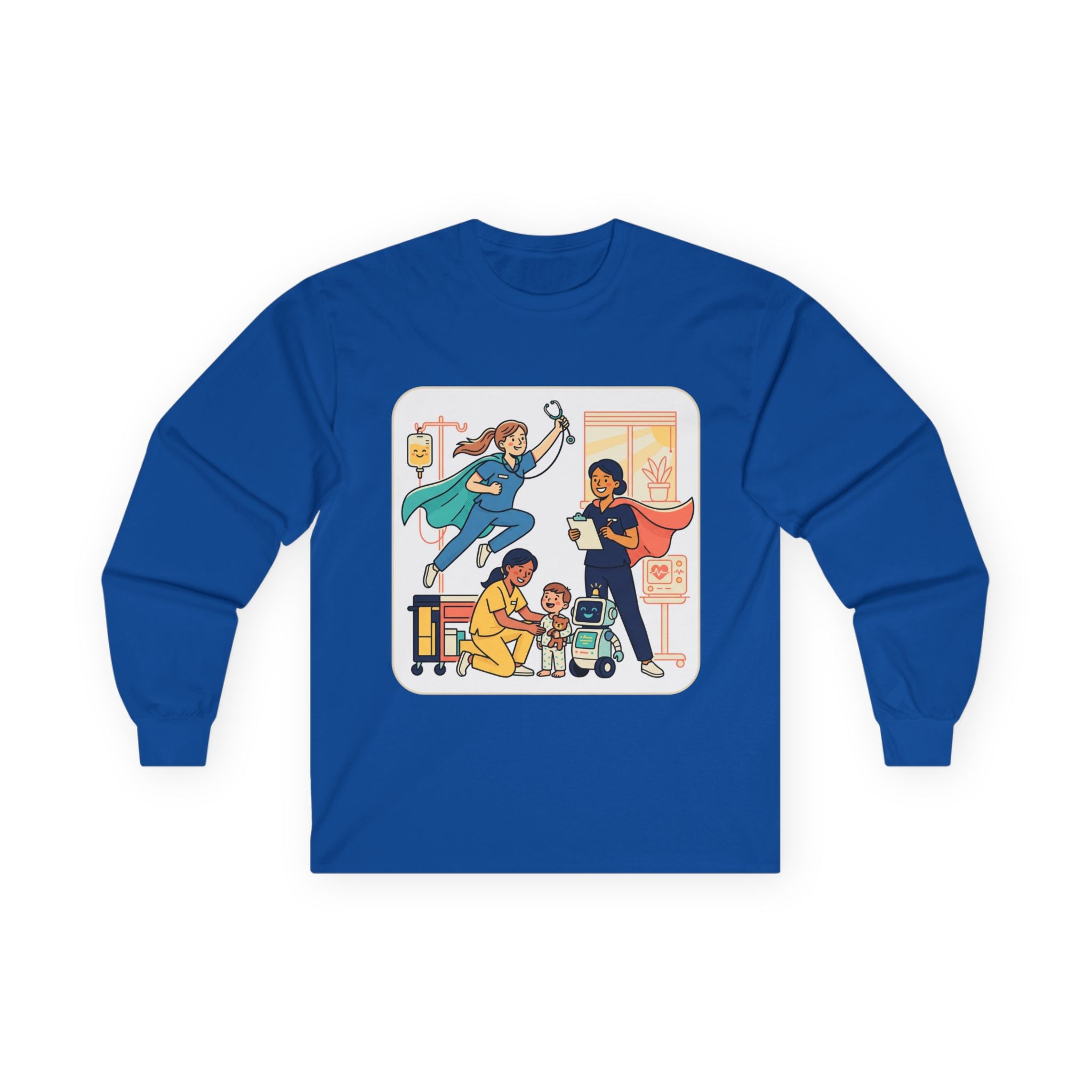 Nurse Superheroes Long Sleeve Tee — Healthcare Hero Appreciation Shirt