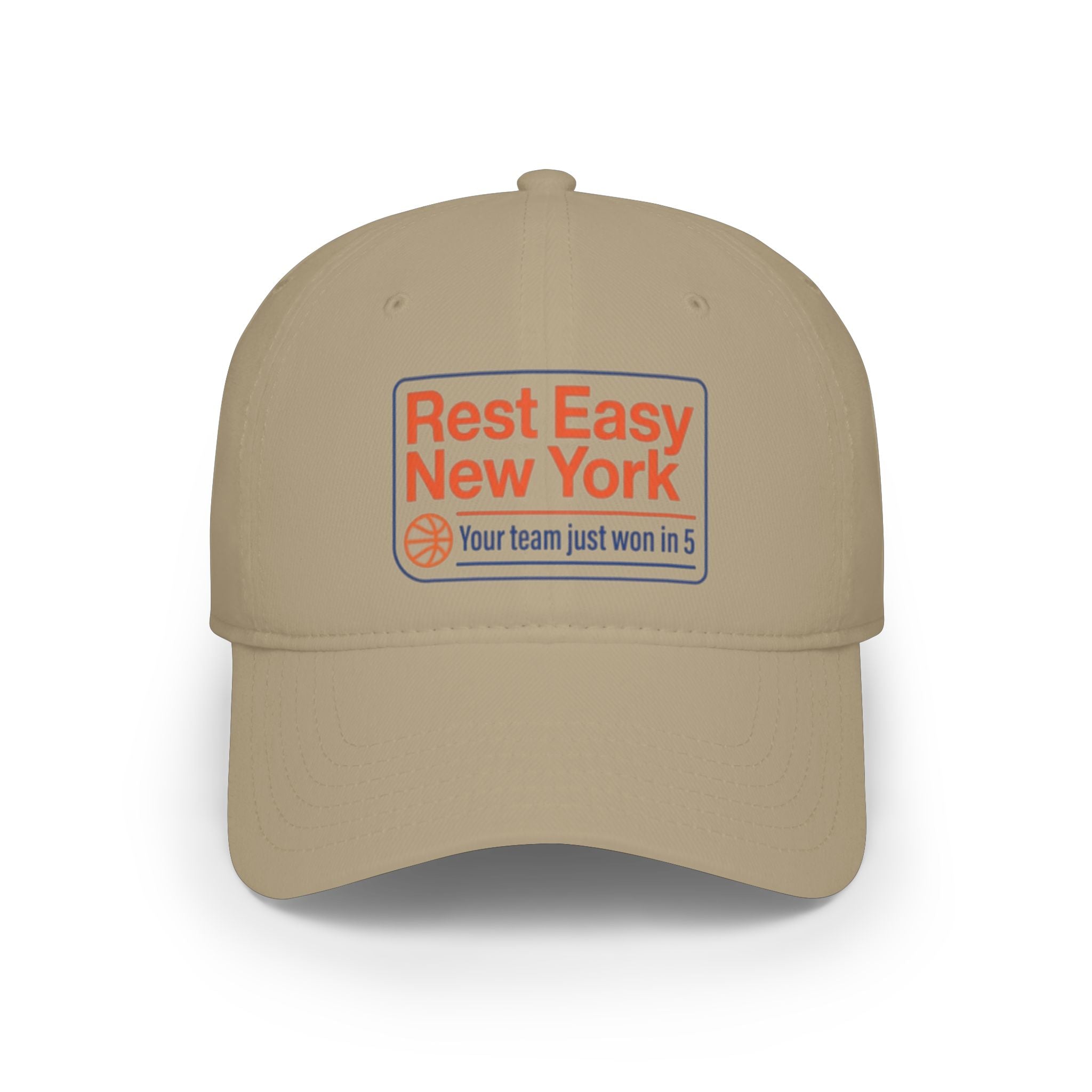 KNICKS IN 5! Rest Easy New York Baseball Cap — Vintage Sports Patch Dad Hat.