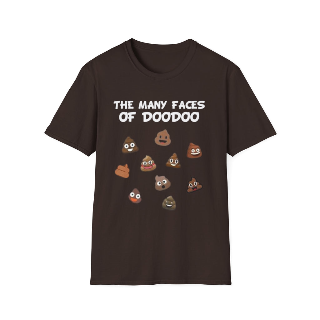 Funny Poop Emoji T-Shirt – "The Many Faces of Doodoo" Graphic Tee