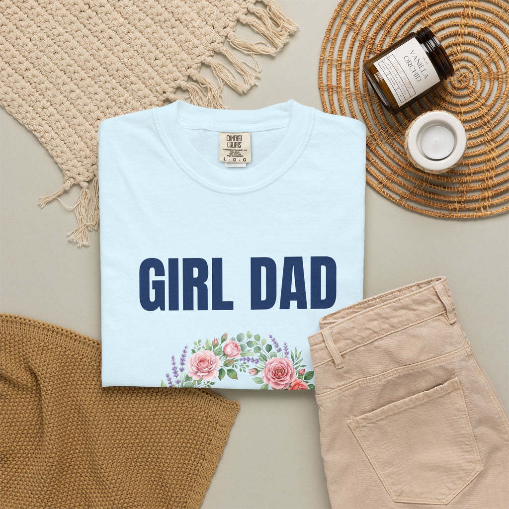 Girl Dad Floral Wreath T-Shirt — Proud Girl Dad Father's Day Gift Tee