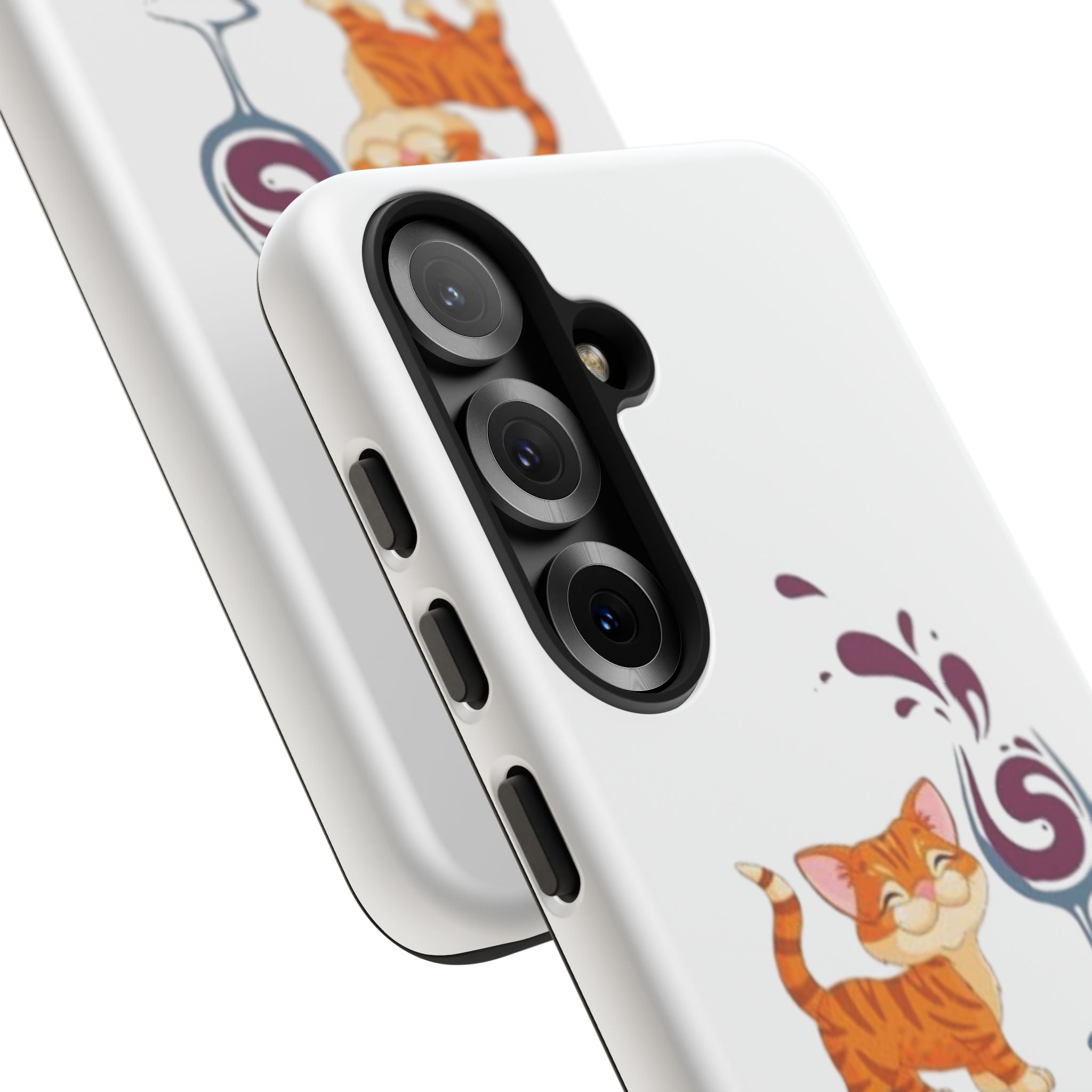 Cats & Wine Phone Case — Cute Orange Cat with Wine Glass Protective Case