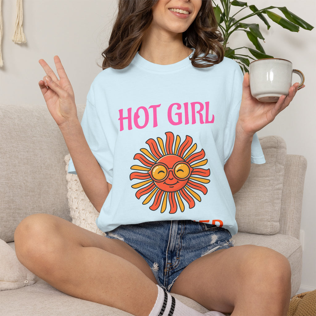 Hot Girl Summer T-Shirt — Retro Smiling Sun Graphic Tee