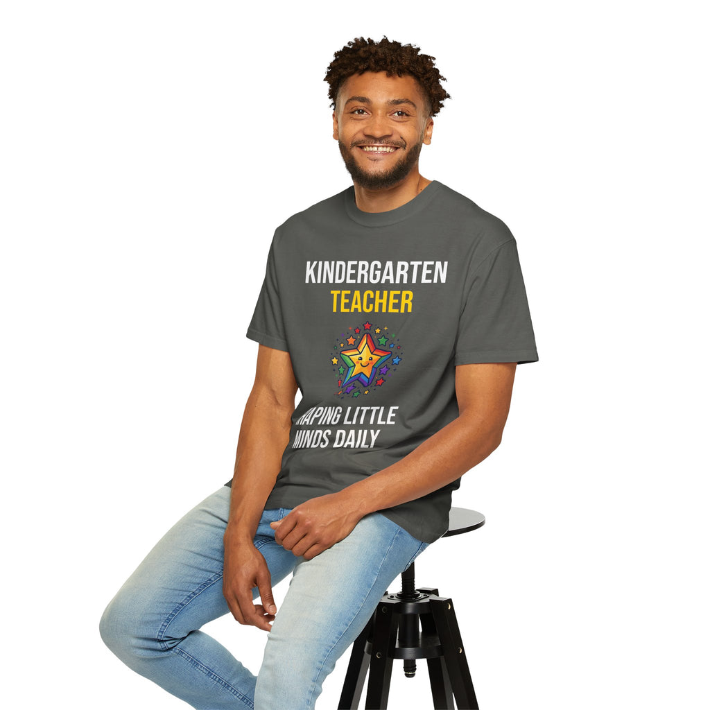 Kindergarten Teacher T-Shirt - "Shaping Little Minds Daily" Cute Star Design