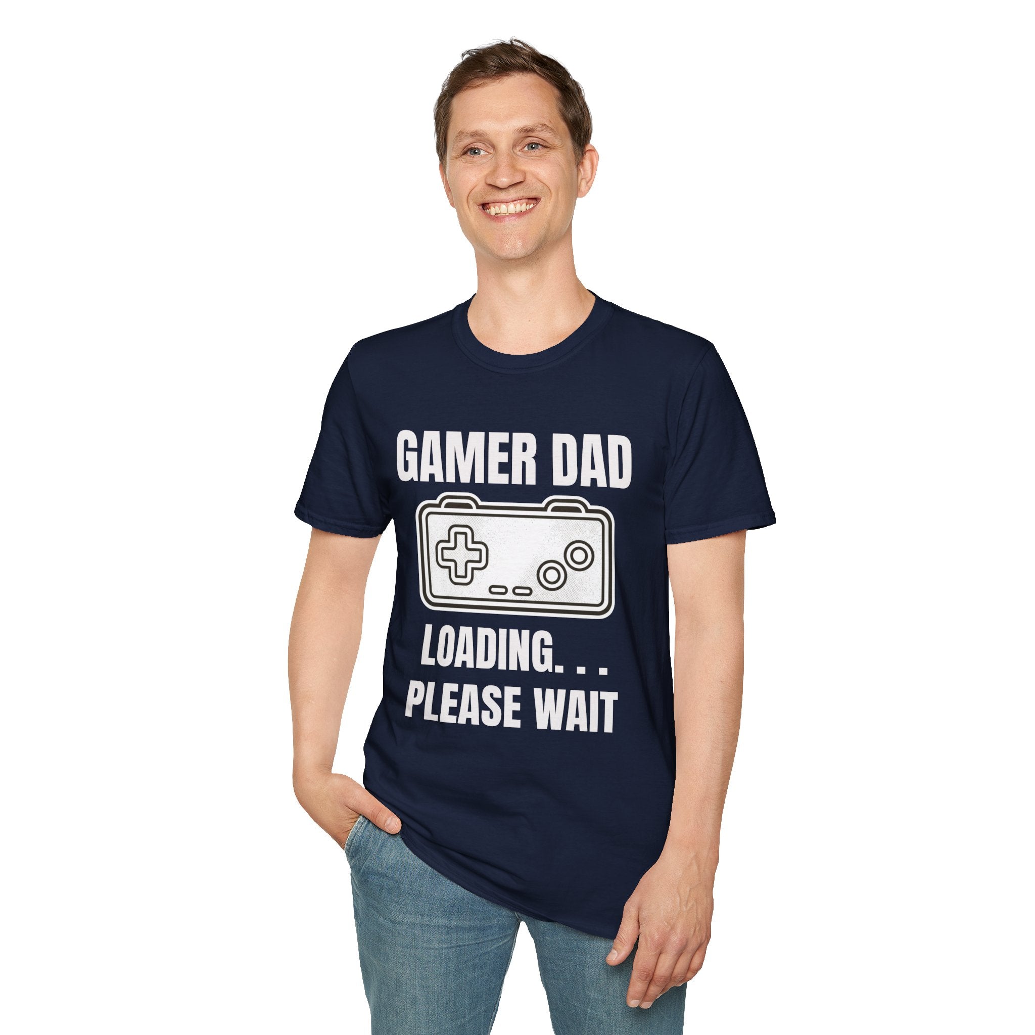 Gamer Dad Loading Please Wait T-Shirt — Funny Father's Day Gaming Gift Tee