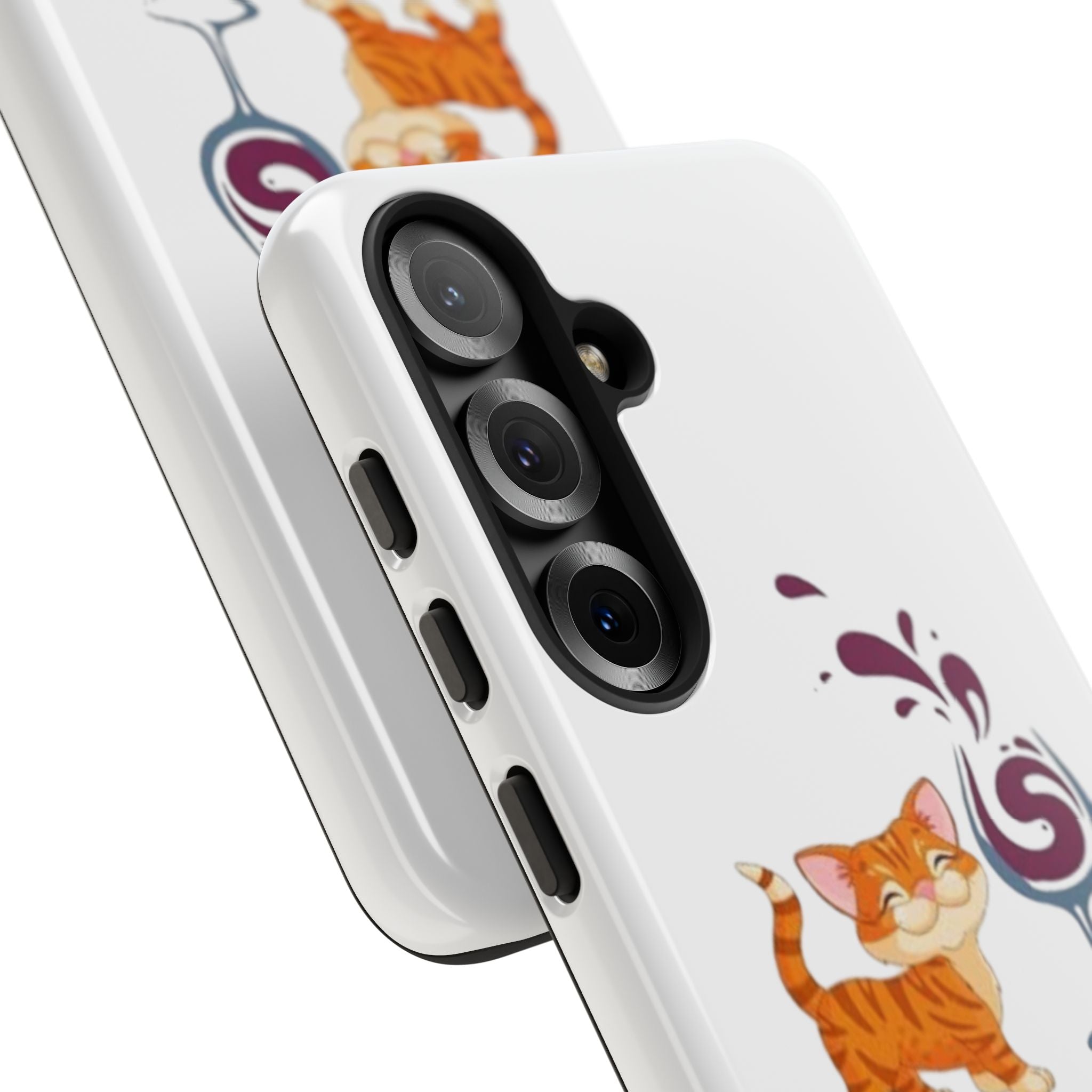 Cats & Wine Phone Case — Cute Orange Cat with Wine Glass Protective Case
