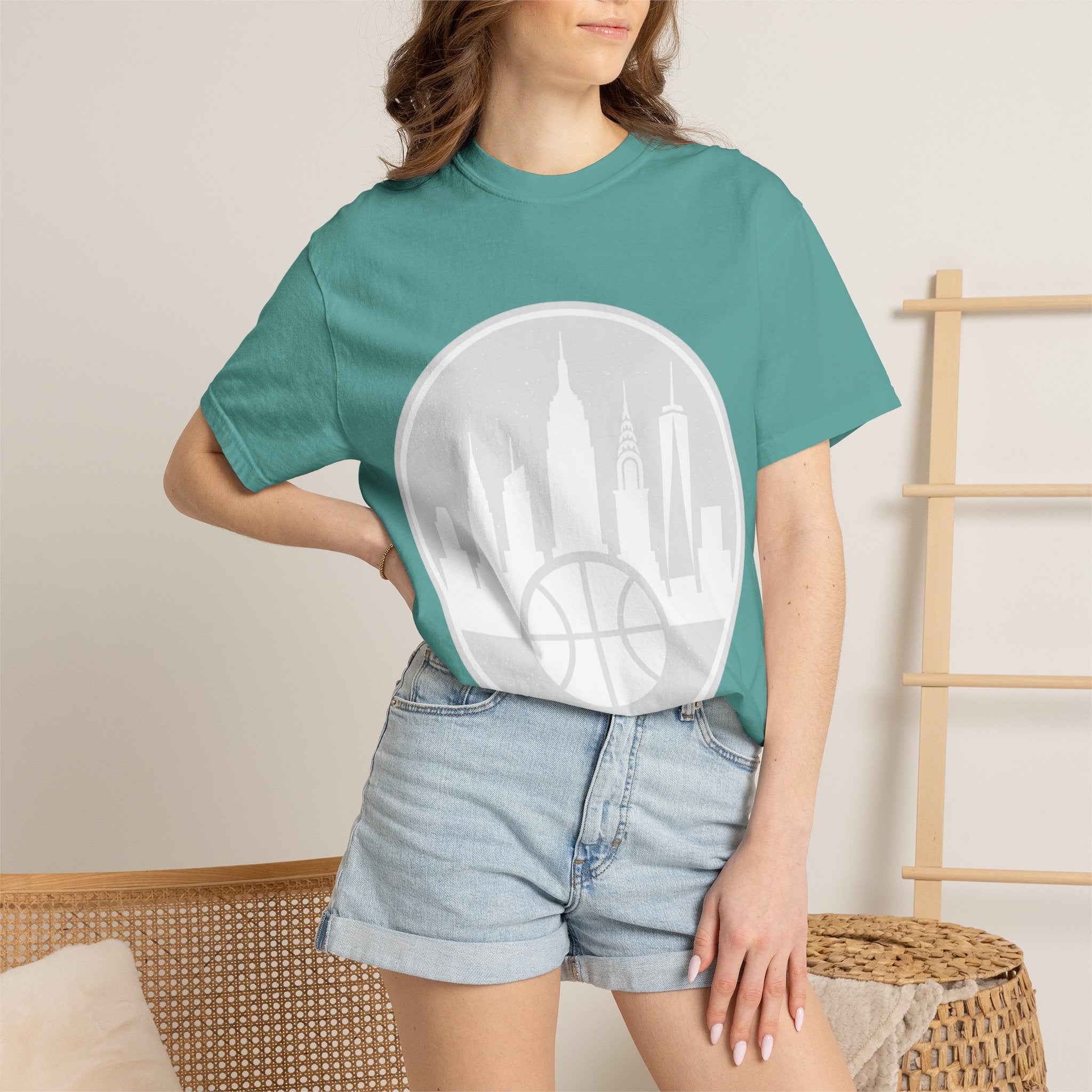 City Skyline Basketball T-Shirt — Urban Basketball Graphic Tee