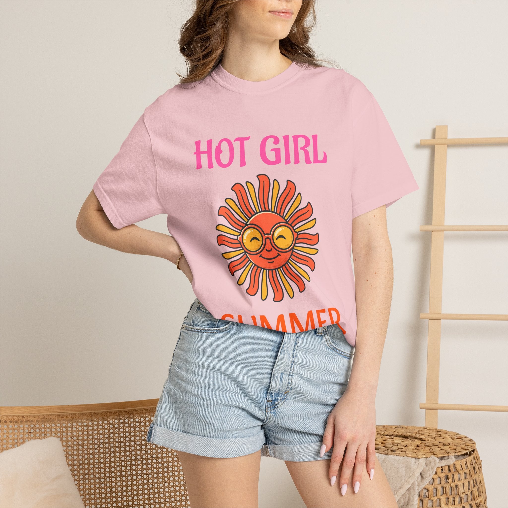 Hot Girl Summer T-Shirt — Retro Smiling Sun Graphic Tee