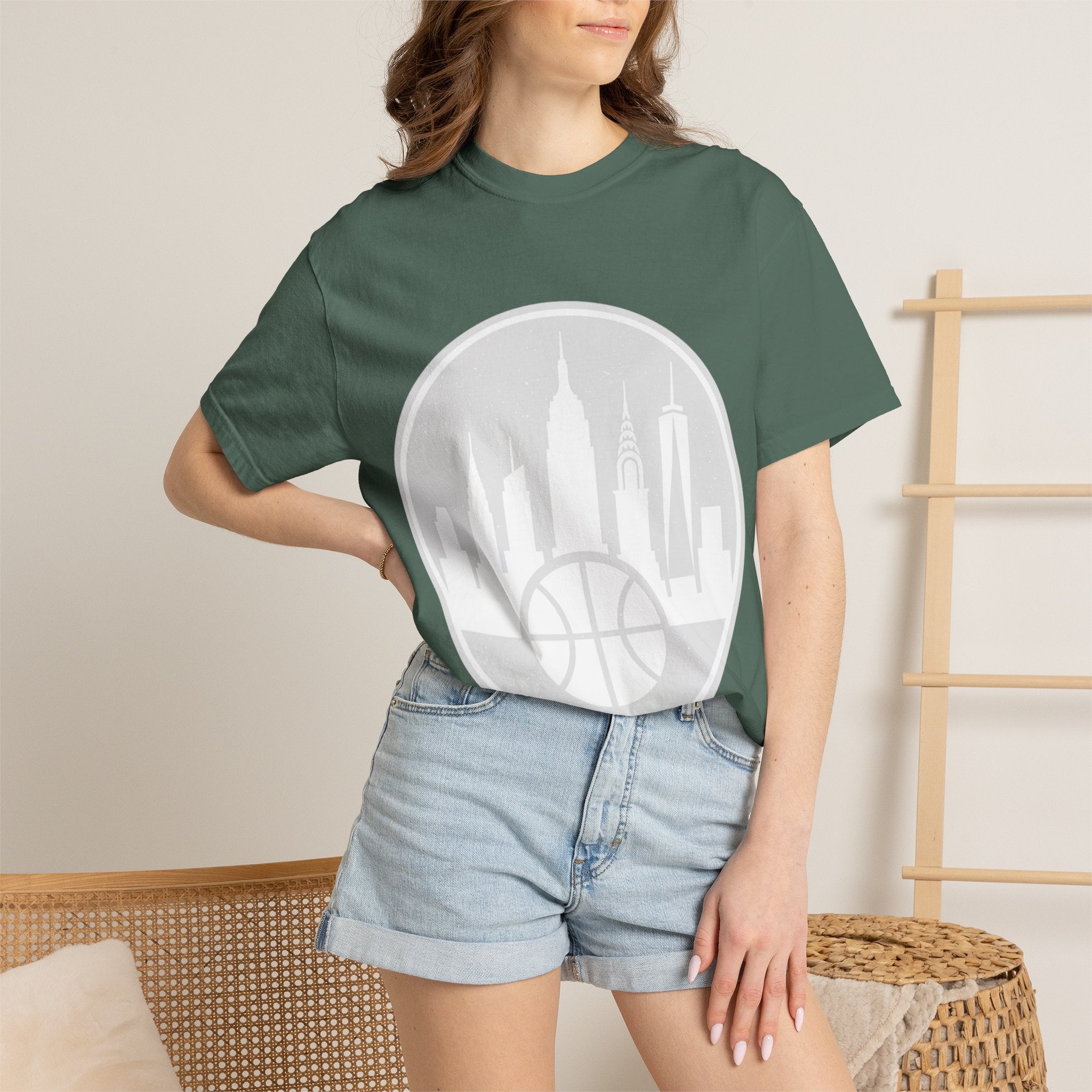 City Skyline Basketball T-Shirt — Urban Basketball Graphic Tee