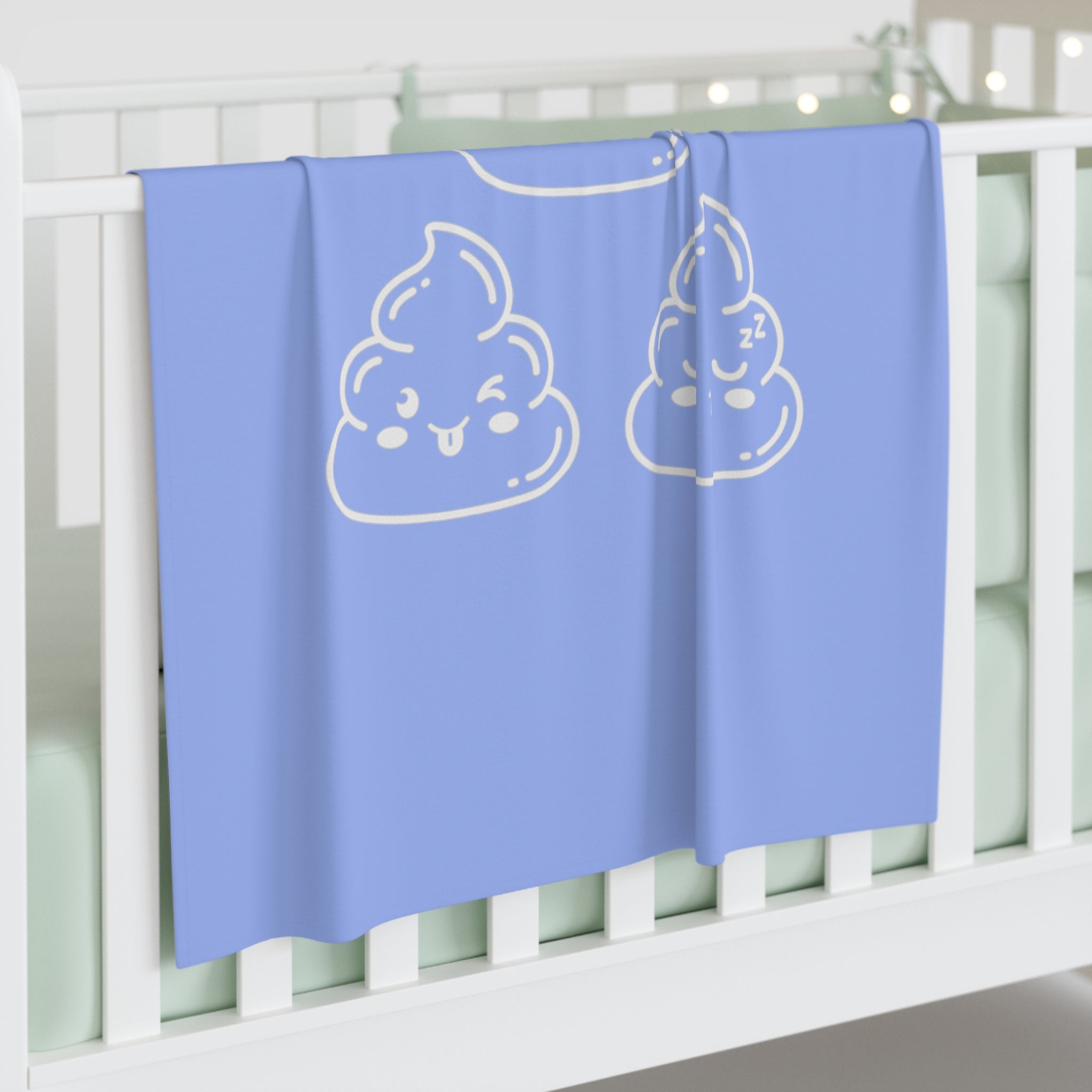 Baby Swaddle Blanket — Cute "Oopsies I Made a Poopsies" Newborn Swaddle (Kawaii Poop Design)