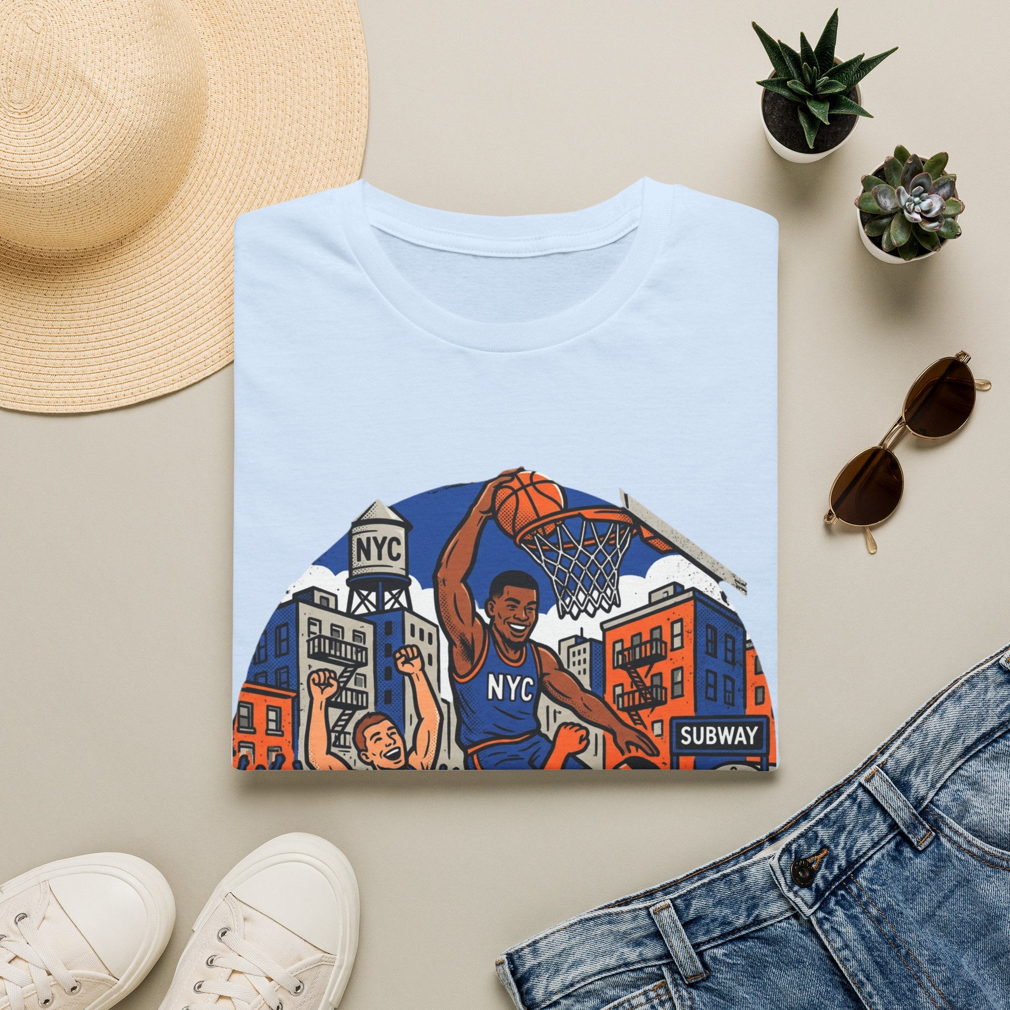 New York Hoops Run Cartoon Tee