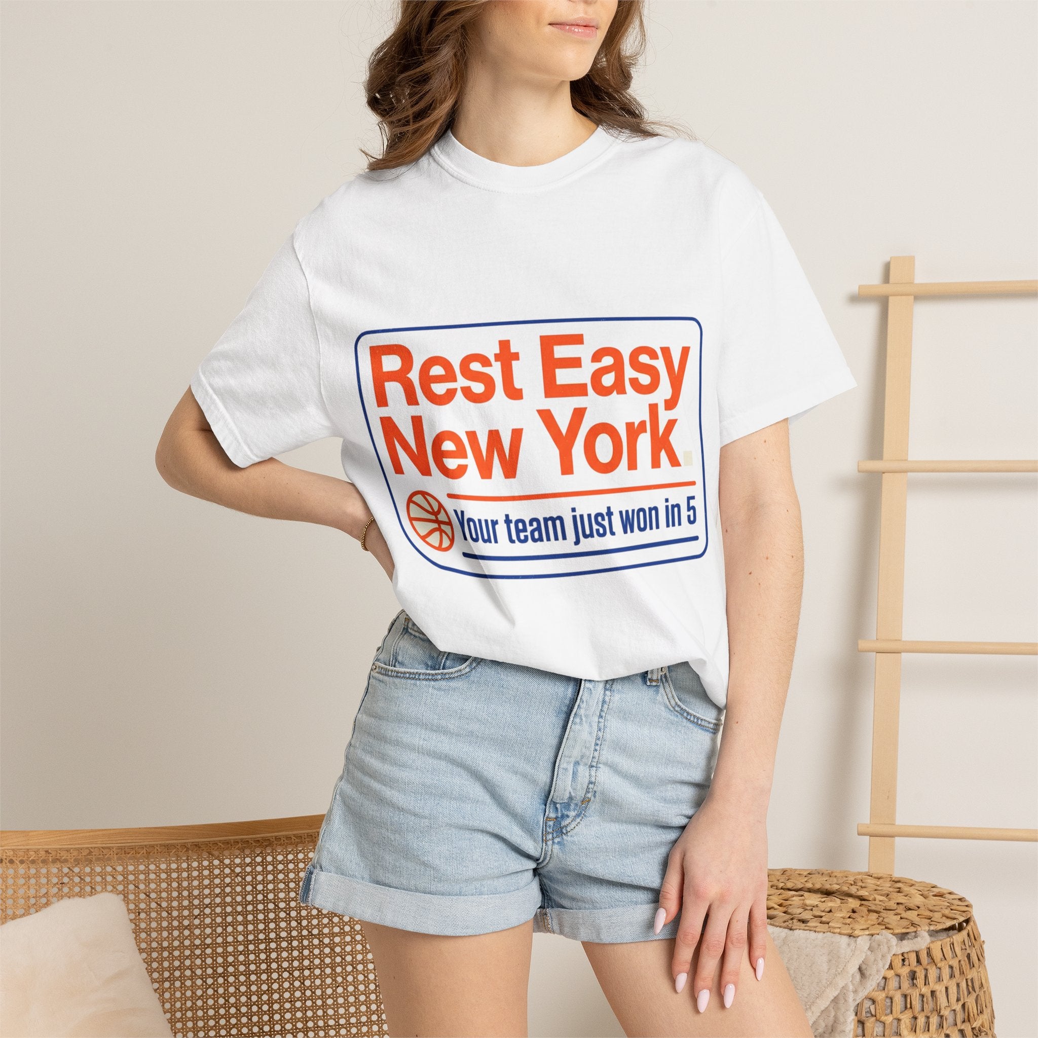 T-Shirt — "Rest Easy New York" Basketball Fan Tee
