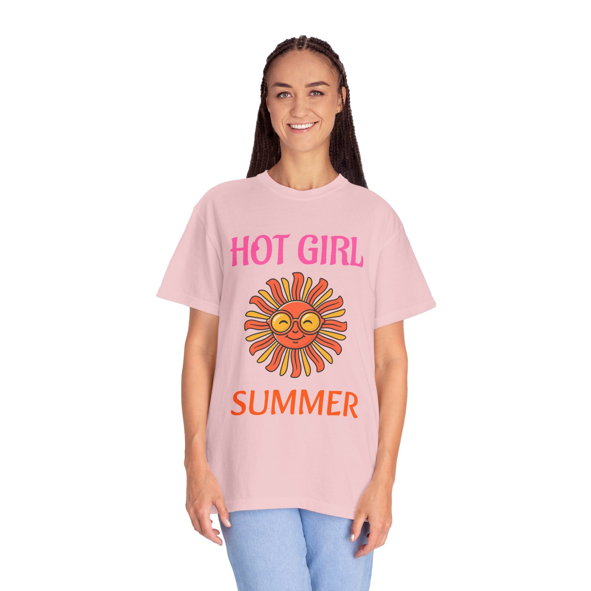 Hot Girl Summer T-Shirt — Retro Smiling Sun Graphic Tee