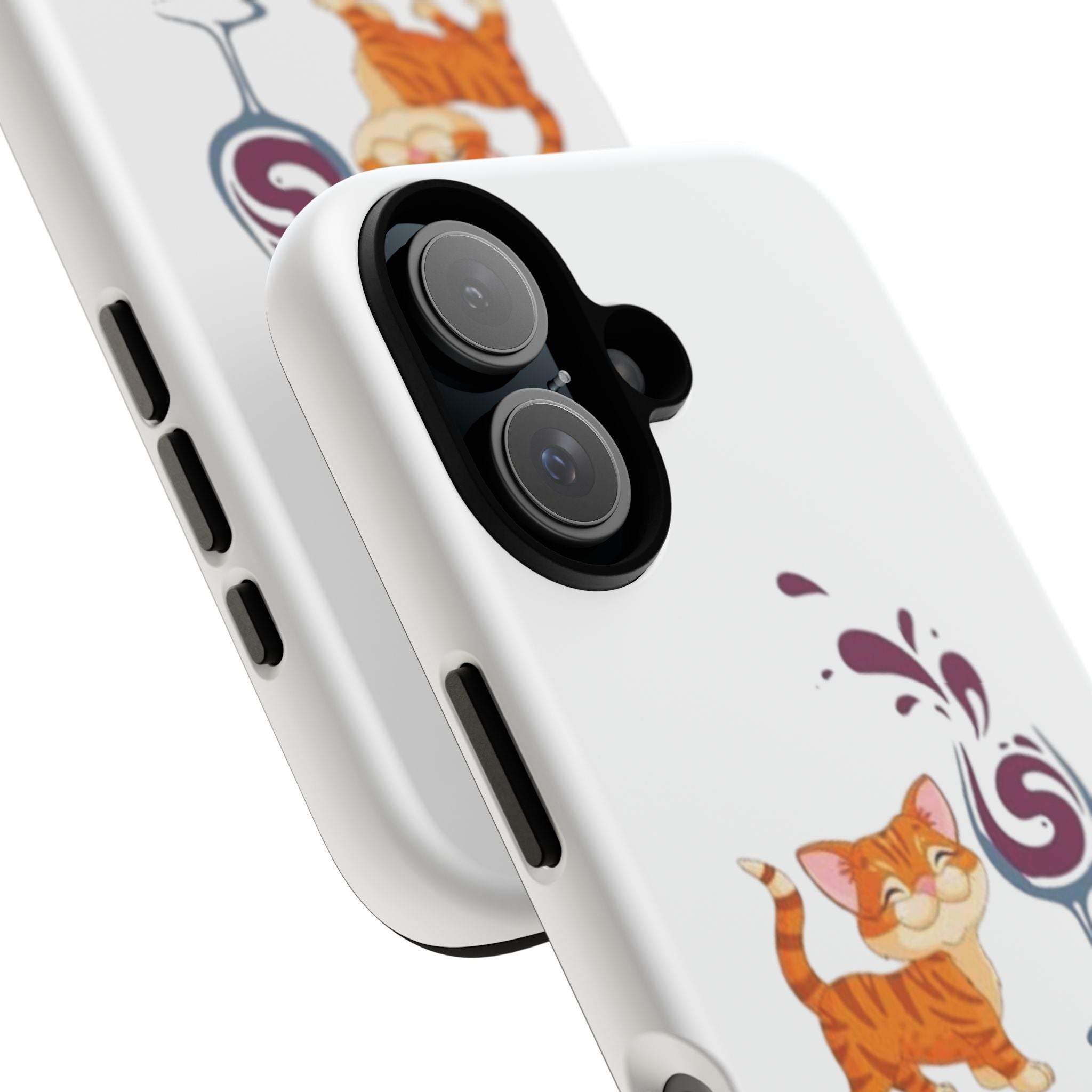 Cats & Wine Phone Case — Cute Orange Cat with Wine Glass Protective Case