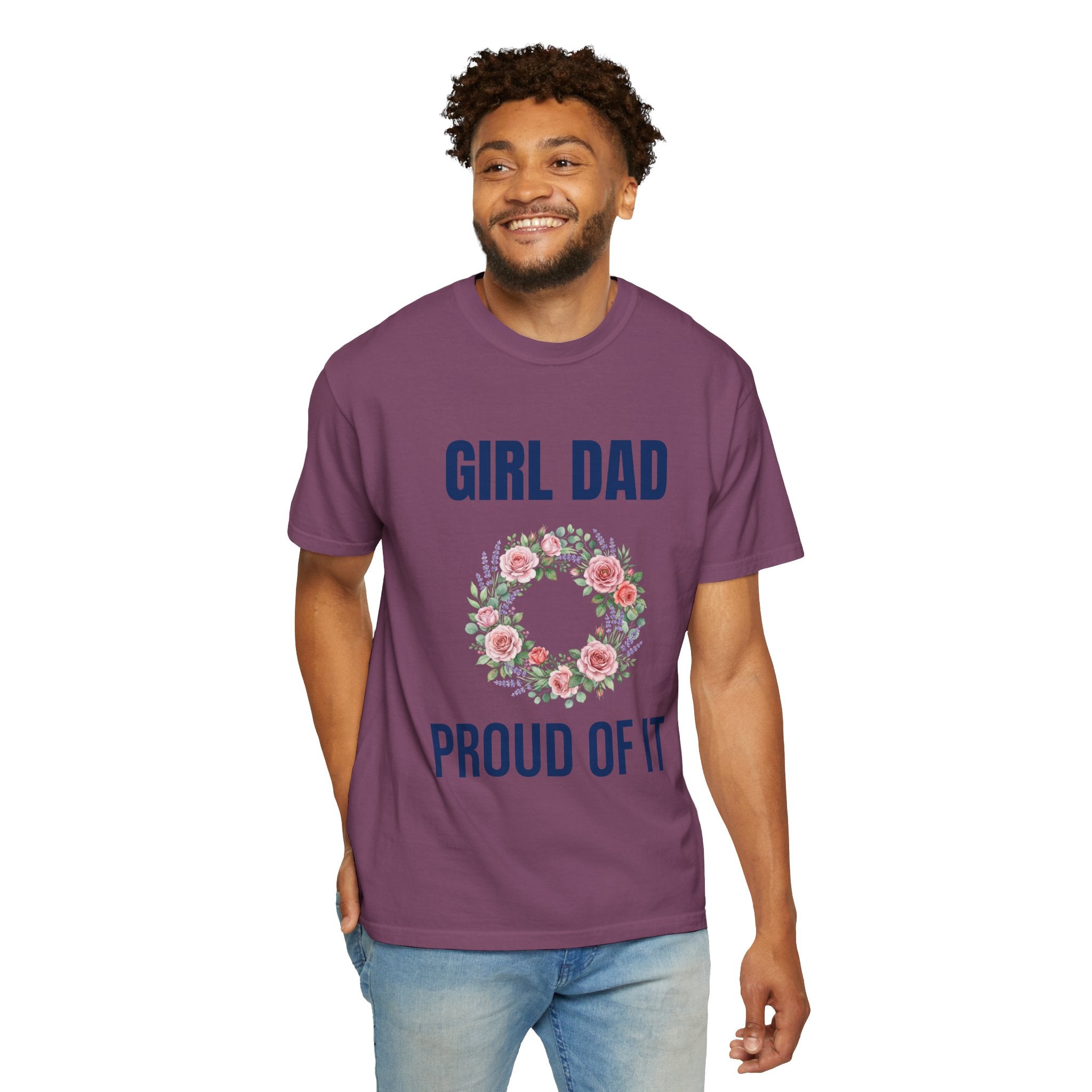 Girl Dad Floral Wreath T-Shirt — Proud Girl Dad Father's Day Gift Tee